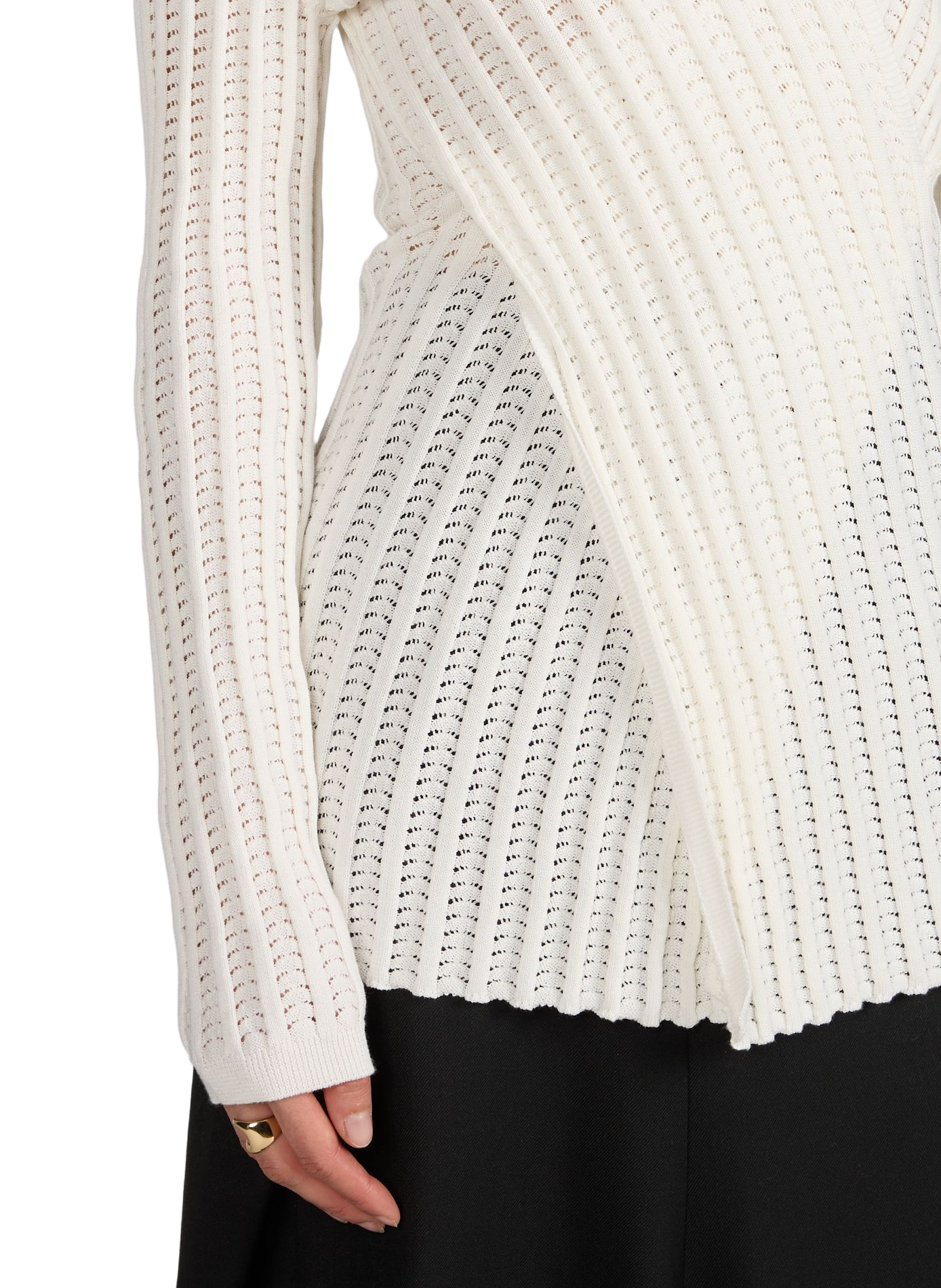 Pull maille réversible en coton VIKTORIA CHAN Blanc