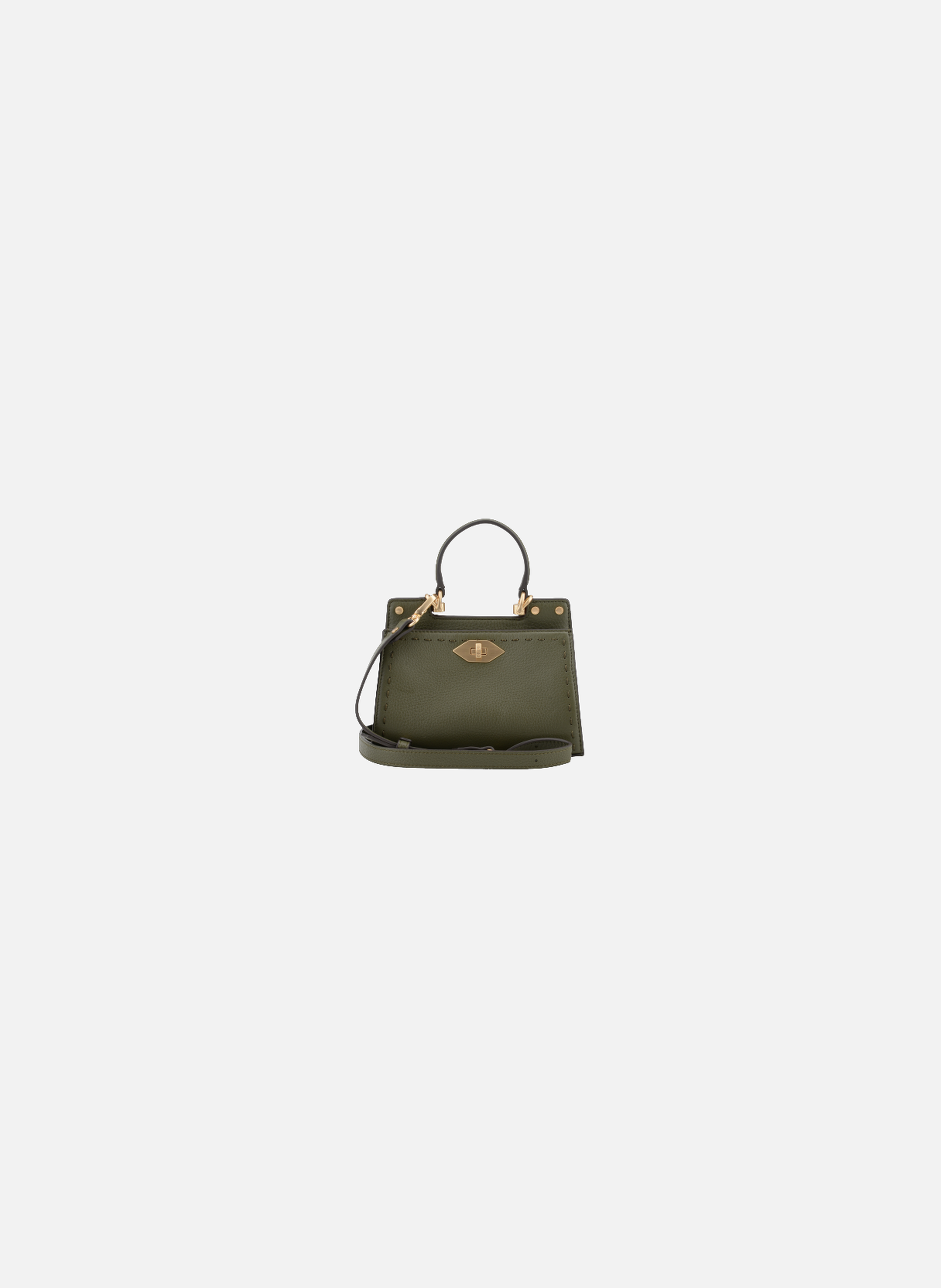 Trianon | sac à main micro en cuir de vachette POURCHET Kaki