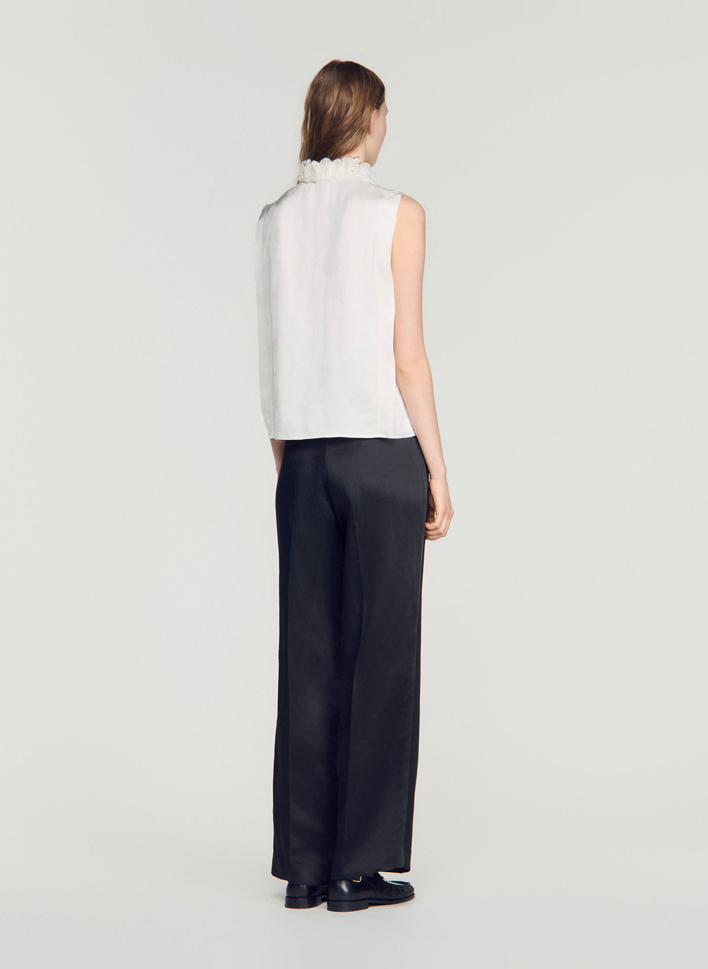 Top sans manches SANDRO Beige
