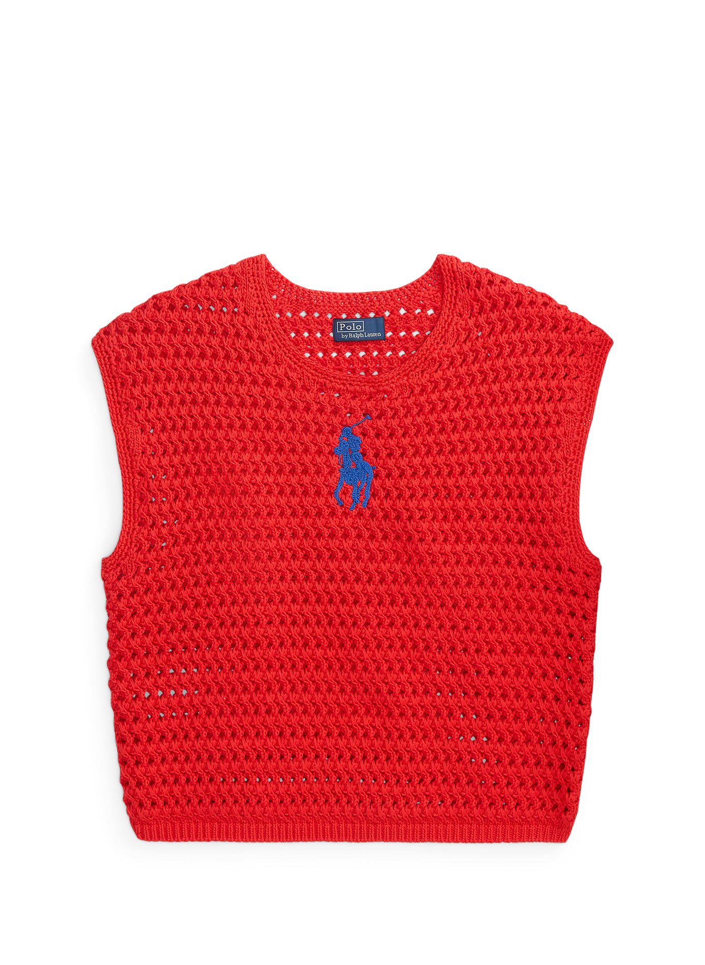 Maglione con scollo a V in cotone POLO RALPH LAUREN Rosso