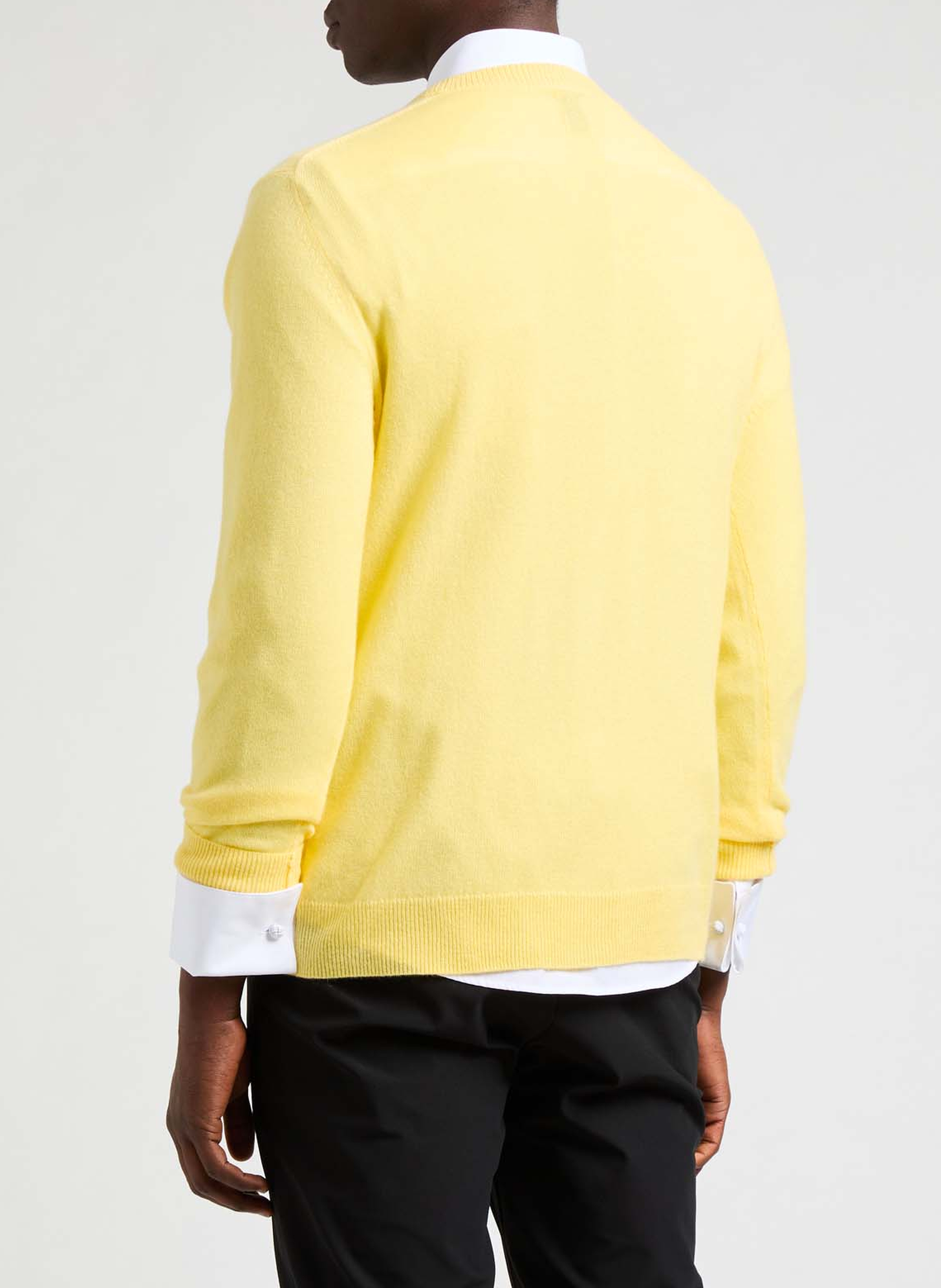Pull col rond en cachemire AU PRINTEMPS PARIS Jaune