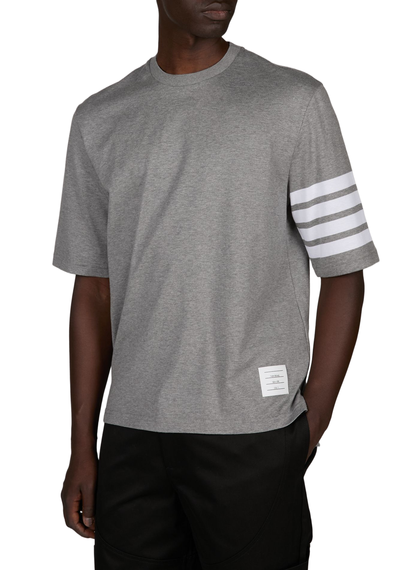 T-shirt en coton THOM BROWNE Gris