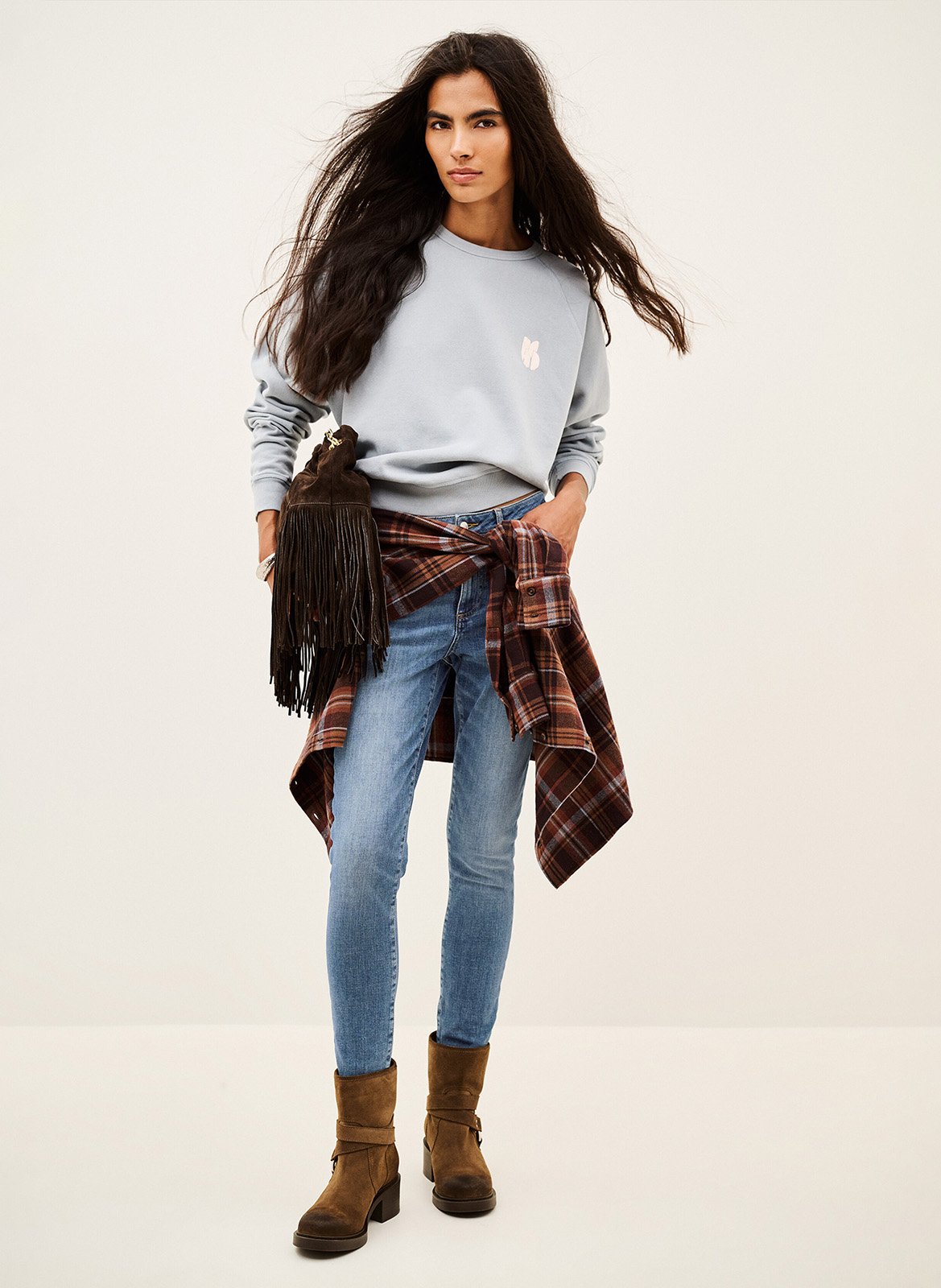 Slim fit jeans van gemengd katoen niko BA&SH Blauw