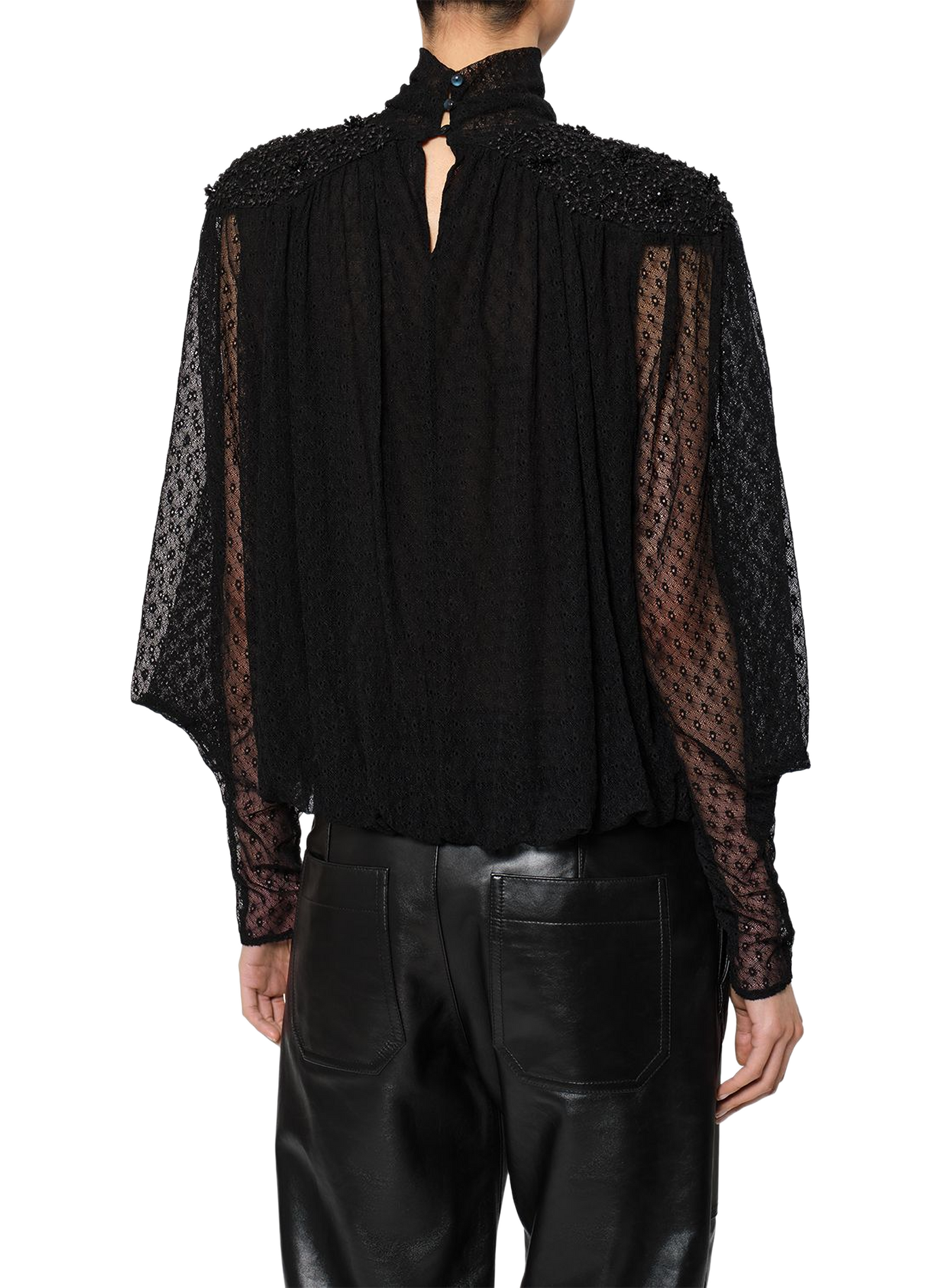 Geborduurde blouse Oeste van plumetis-kant ISABEL MARANT Zwart
