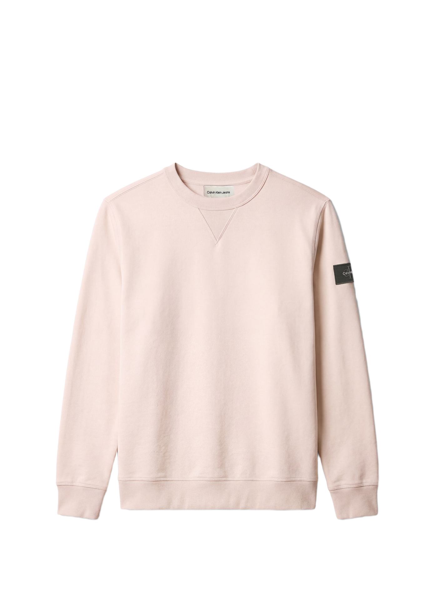 Gerader Sweatshirt mit Logo aus Baumwollmischung CALVIN KLEIN Beige