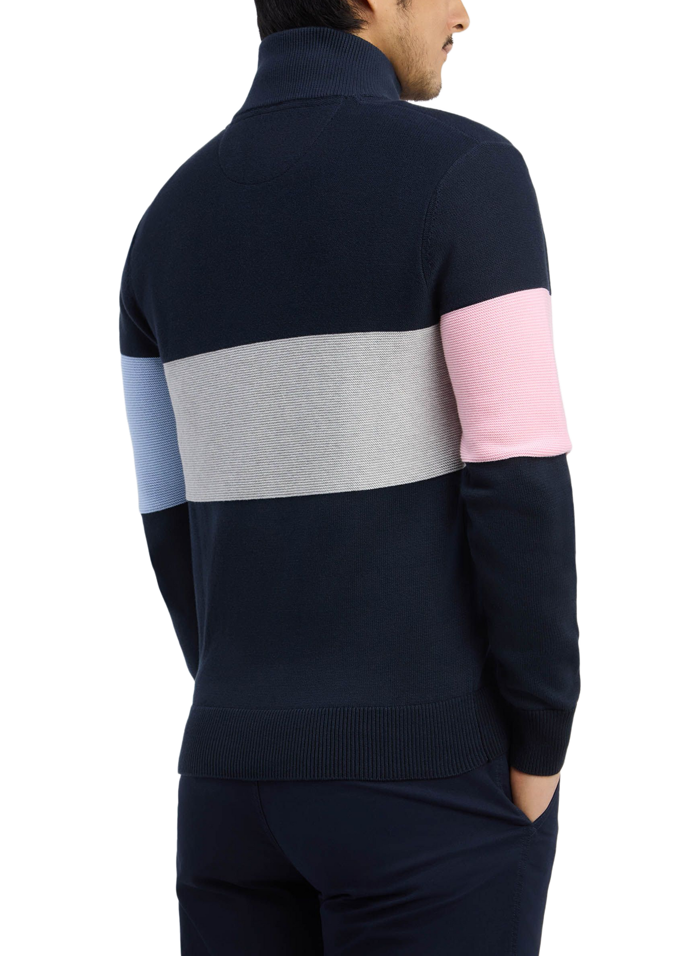 Pull col montant en coton EDEN PARK Blauw