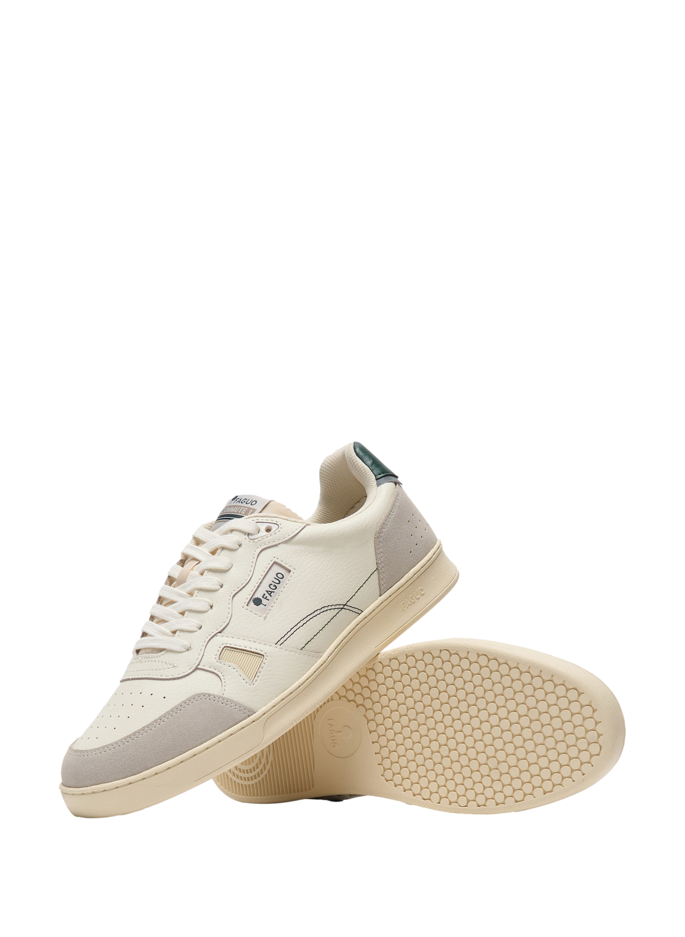 Mixed leather sneakers FAGUO White