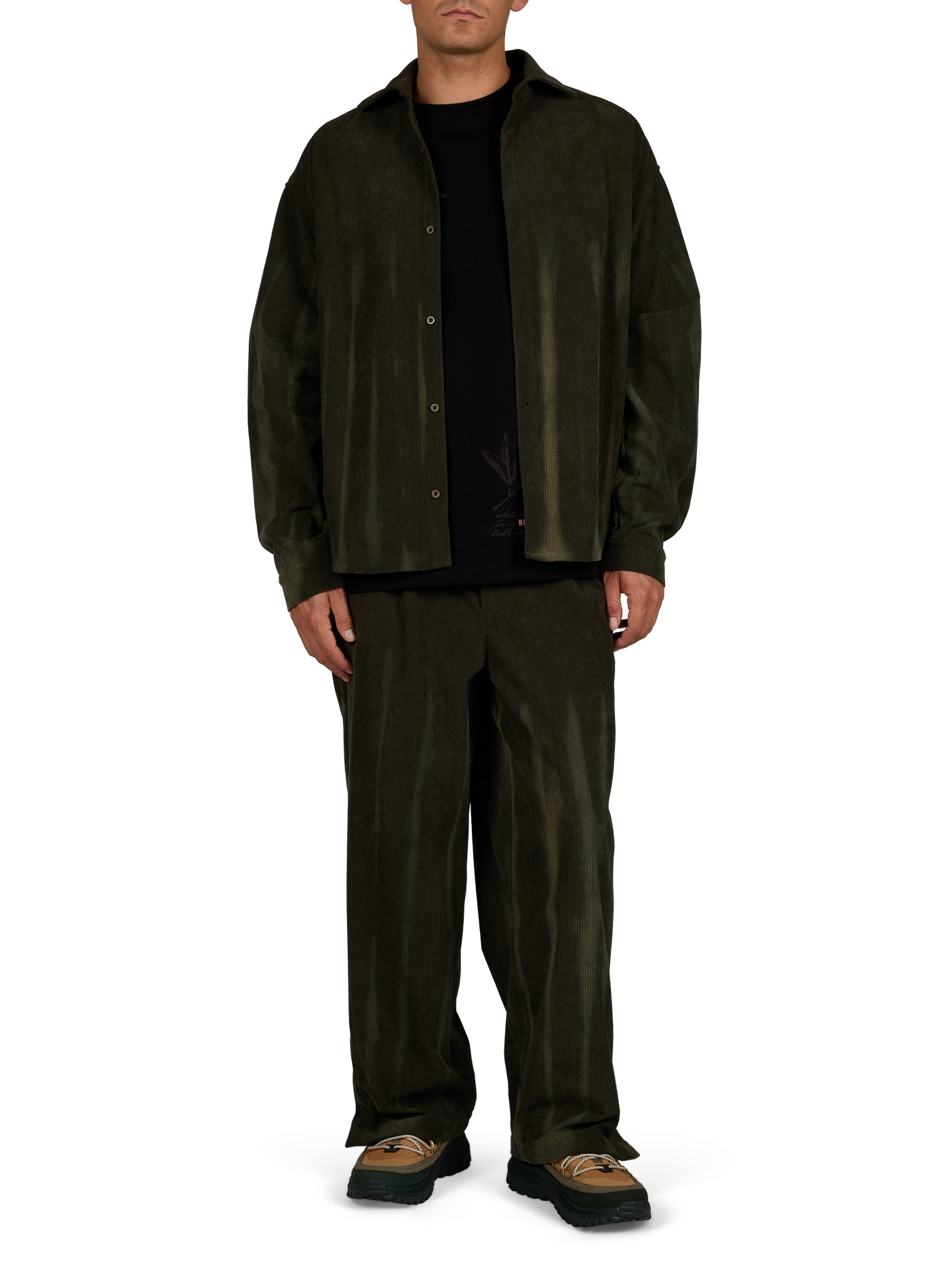 Straight-cut corduroy overshirt PAS UNE MARQUE Green