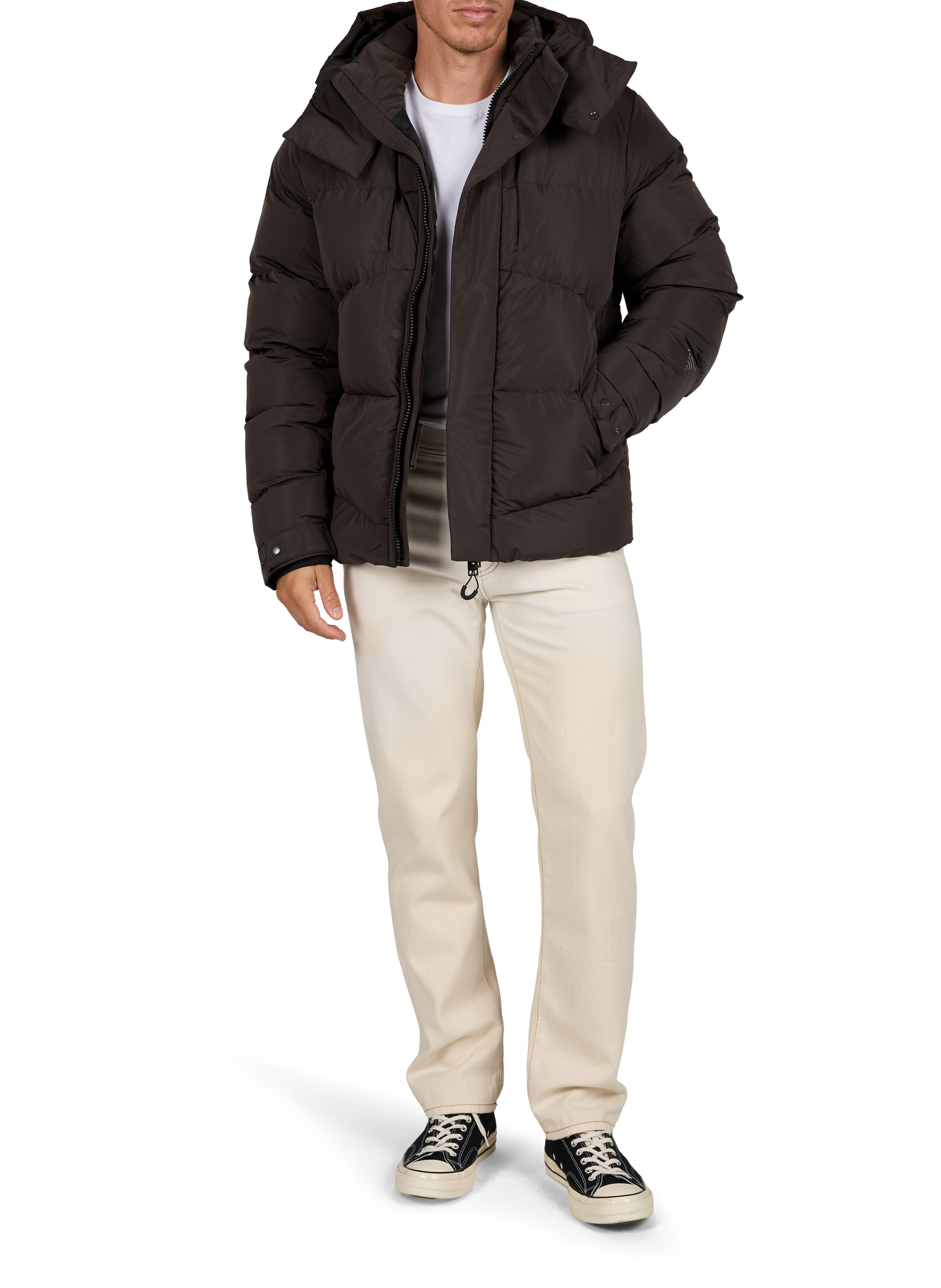 Gerade geschnittene, gesteppte Daunenjacke Aitken KRAKATAU Braun
