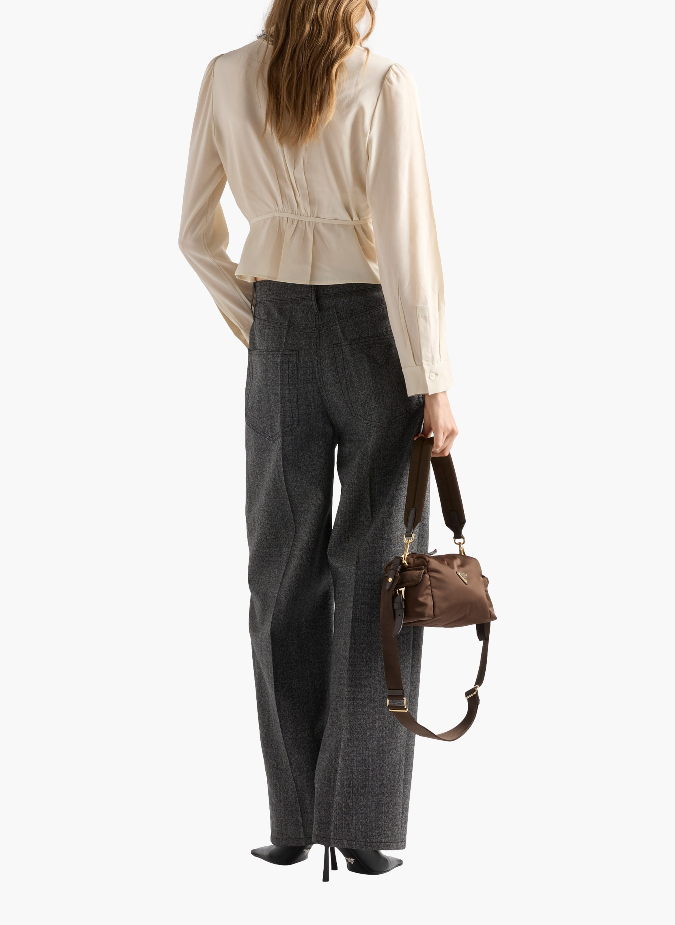 Chemise en crêpe marocain PRADA Beige