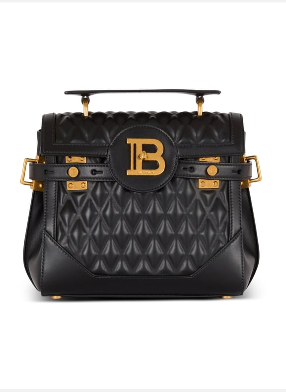 Sac b-buzz 23 en cuir de veau matelassé à motif diamond Noir by BALMAIN BALMAIN Sac b-buzz 23 en cuir de veau matelassé à motif diamond Noir
