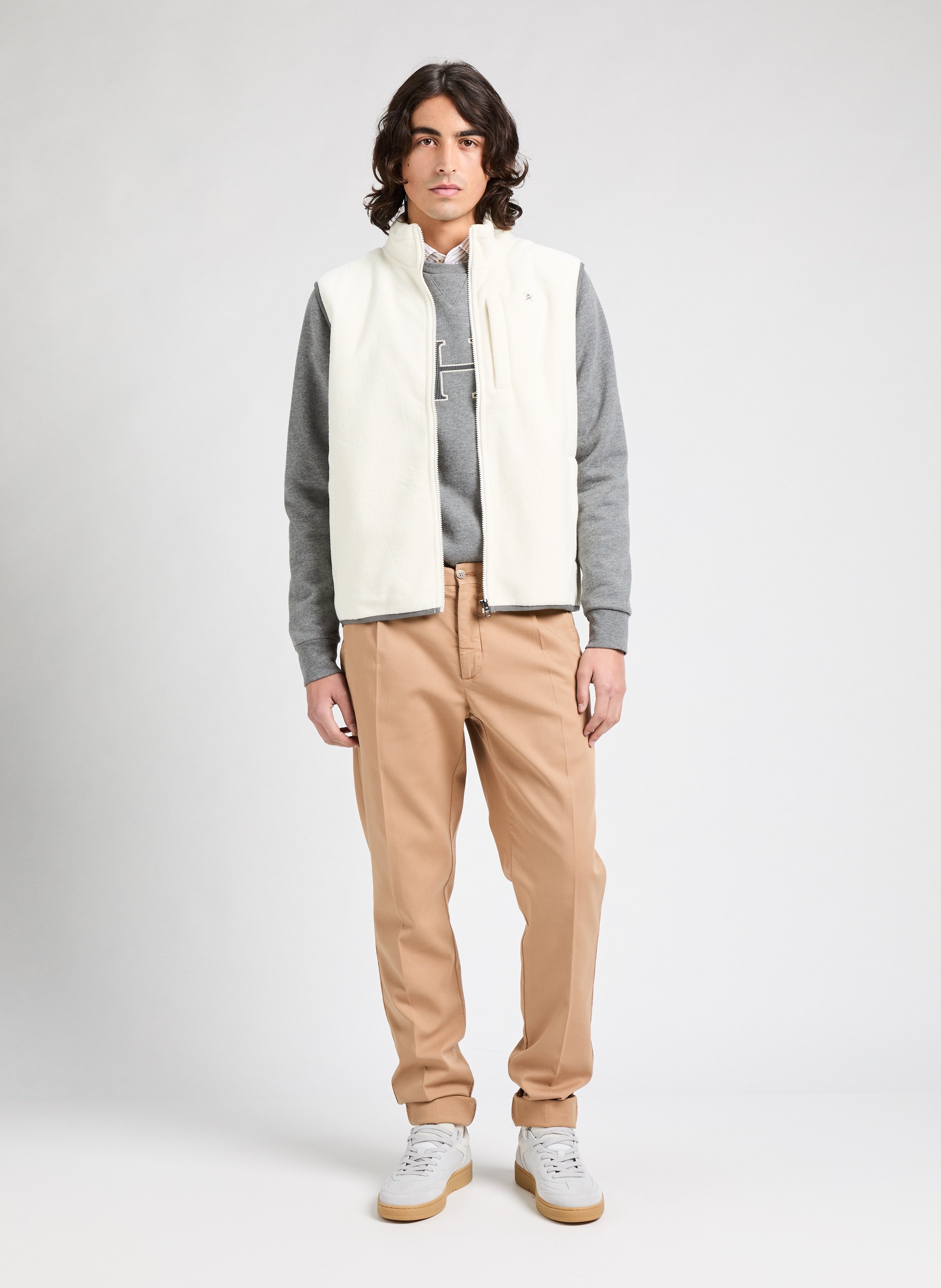 Pantalon chino en tricotine de coton HACKETT Beige