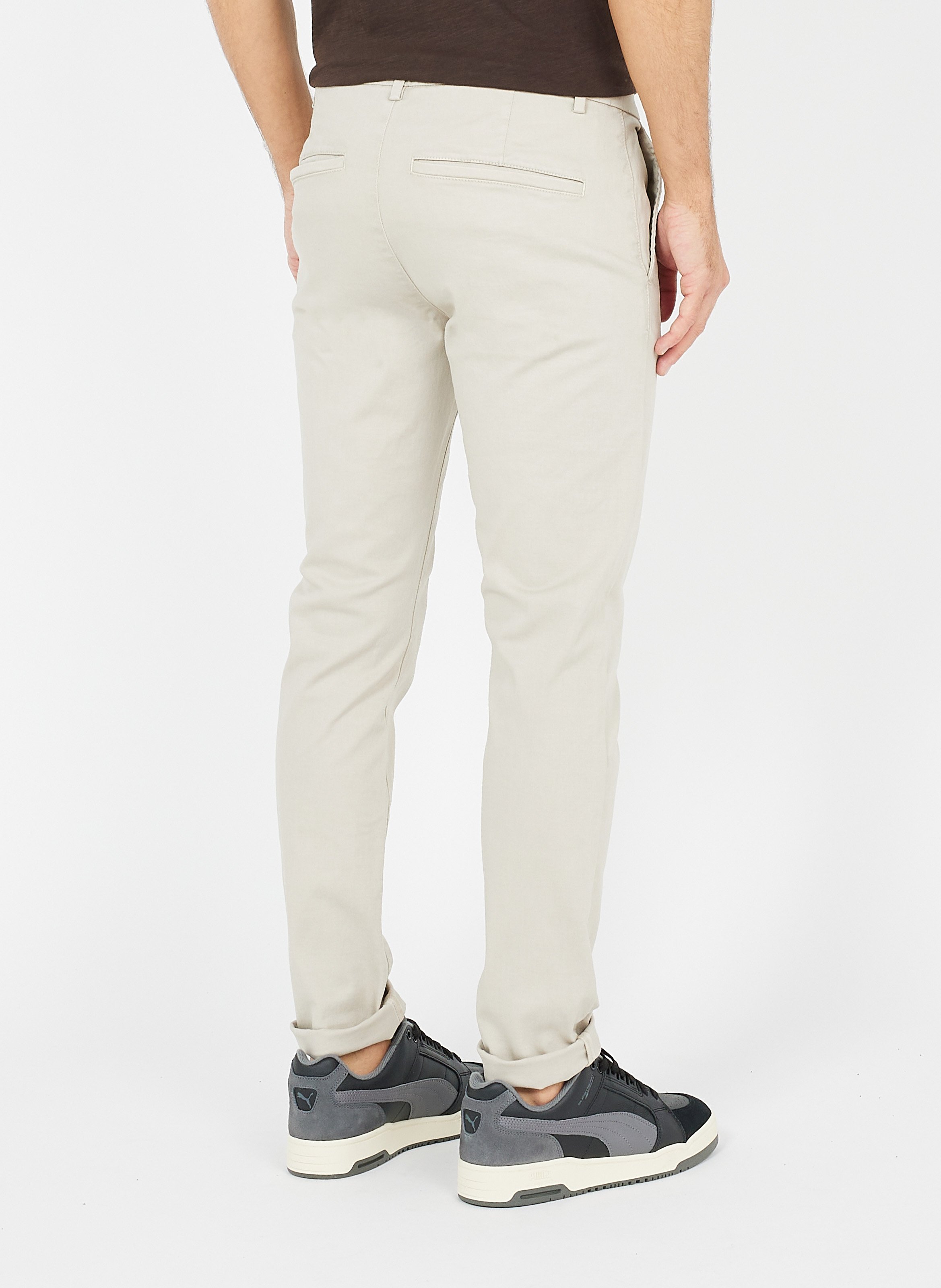 Pantalon chino en coton mélangé IKKS Beige