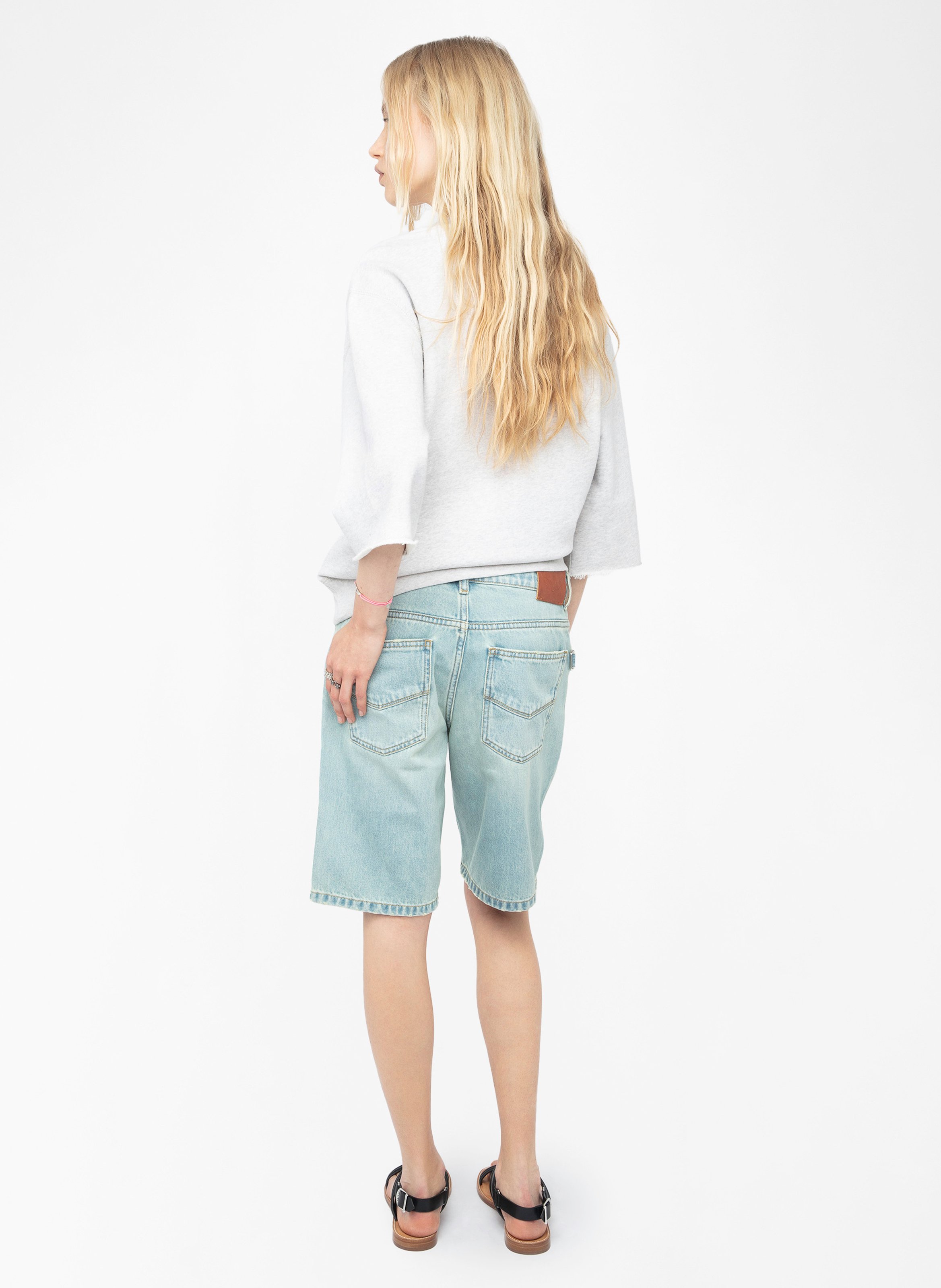 Sweat col rond en coton edmond ZADIG&VOLTAIRE Gris