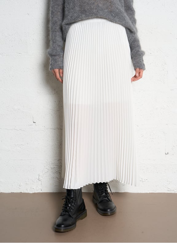 Jupe midi plissée Blanc by IKKS IKKS Jupe midi plissée Blanc
