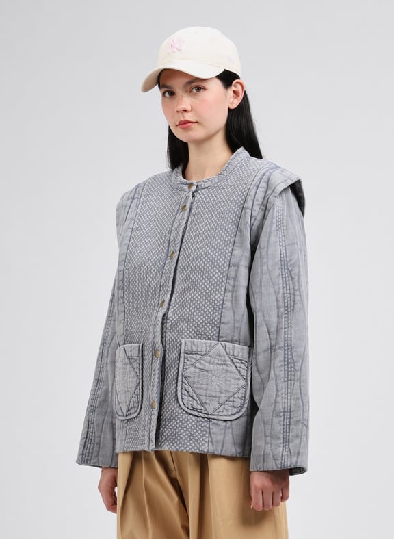 Quilted Denim Jacket Blue by LOUISE MISHA LOUISE MISHA Quilted Denim Jacket Blue