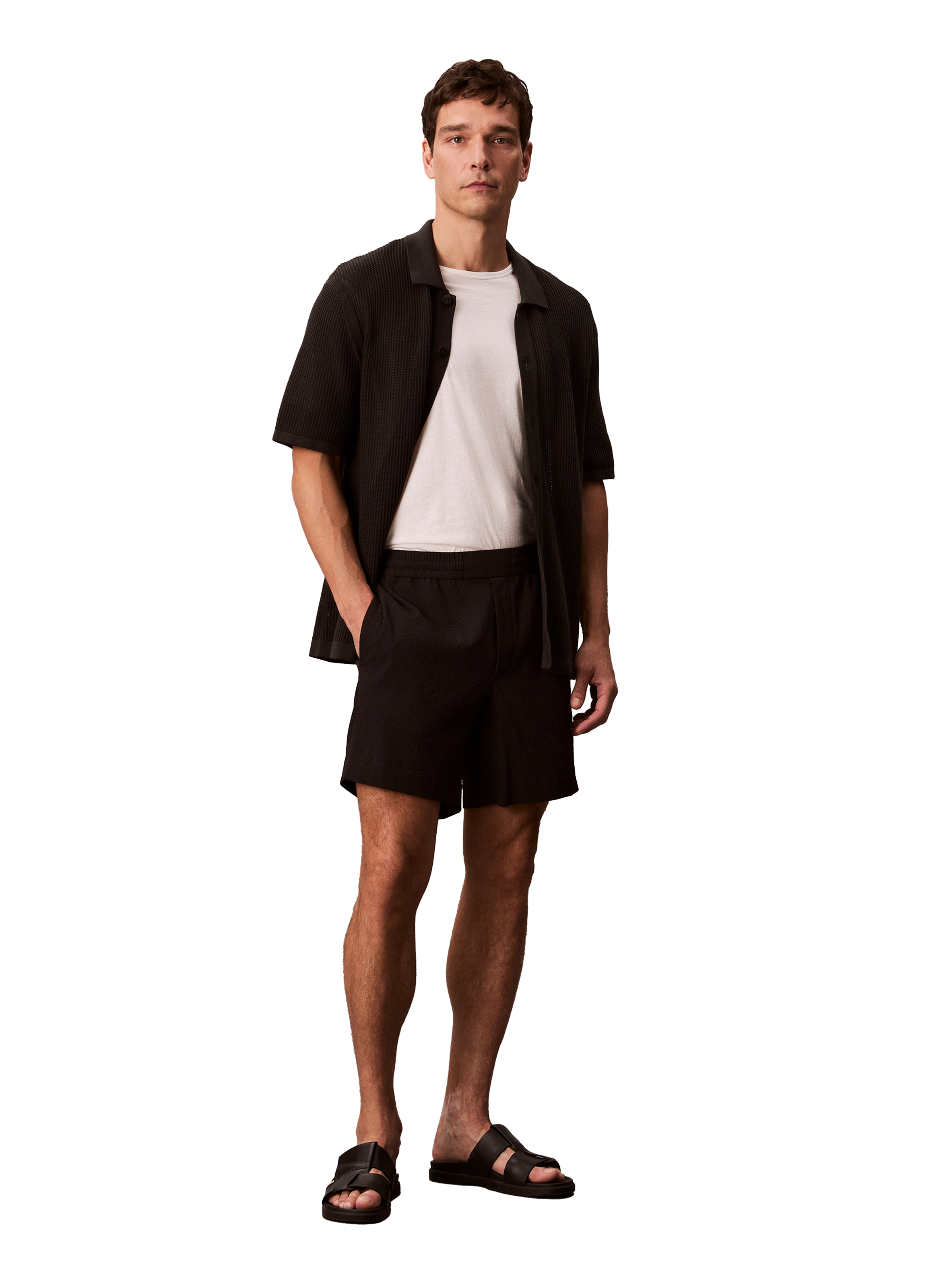 Short en seersucker CALVIN KLEIN Noir