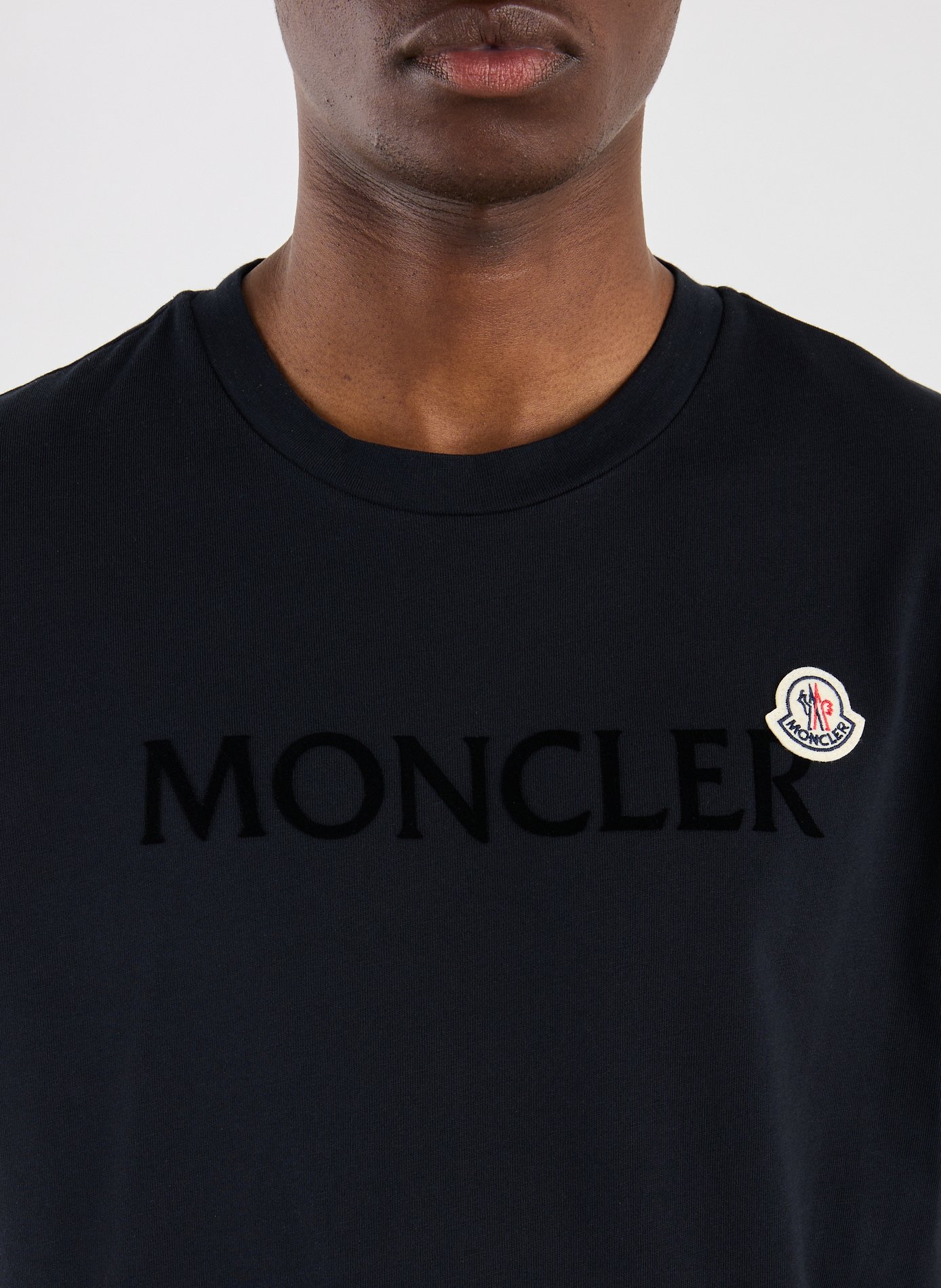 Cotton Logo T-shirt MONCLER Blue