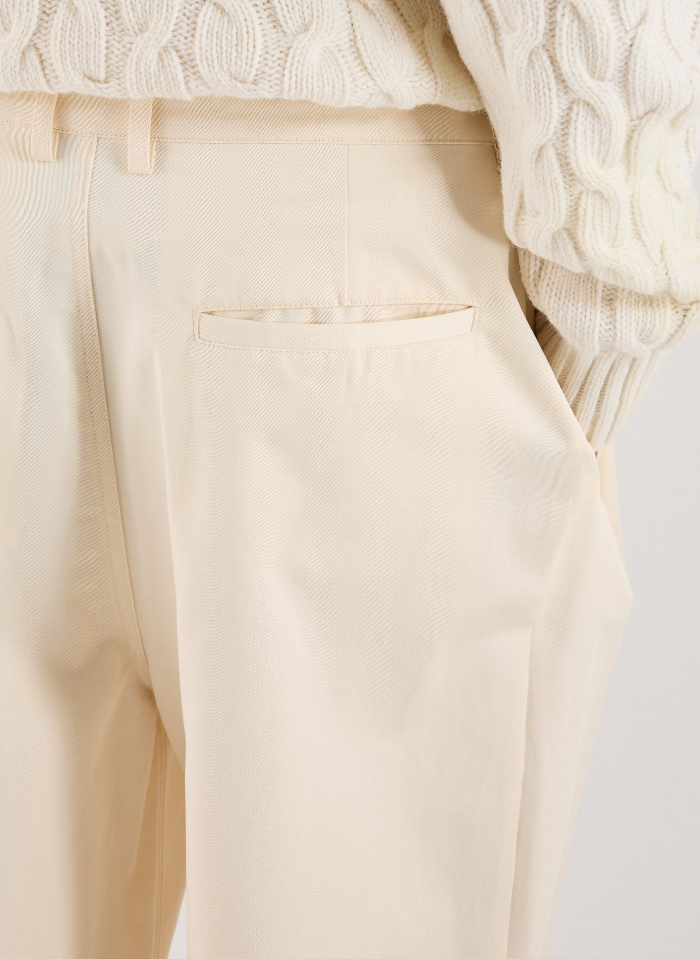 Wide-leg pleated cotton jeans ARTE ANTWERP Beige