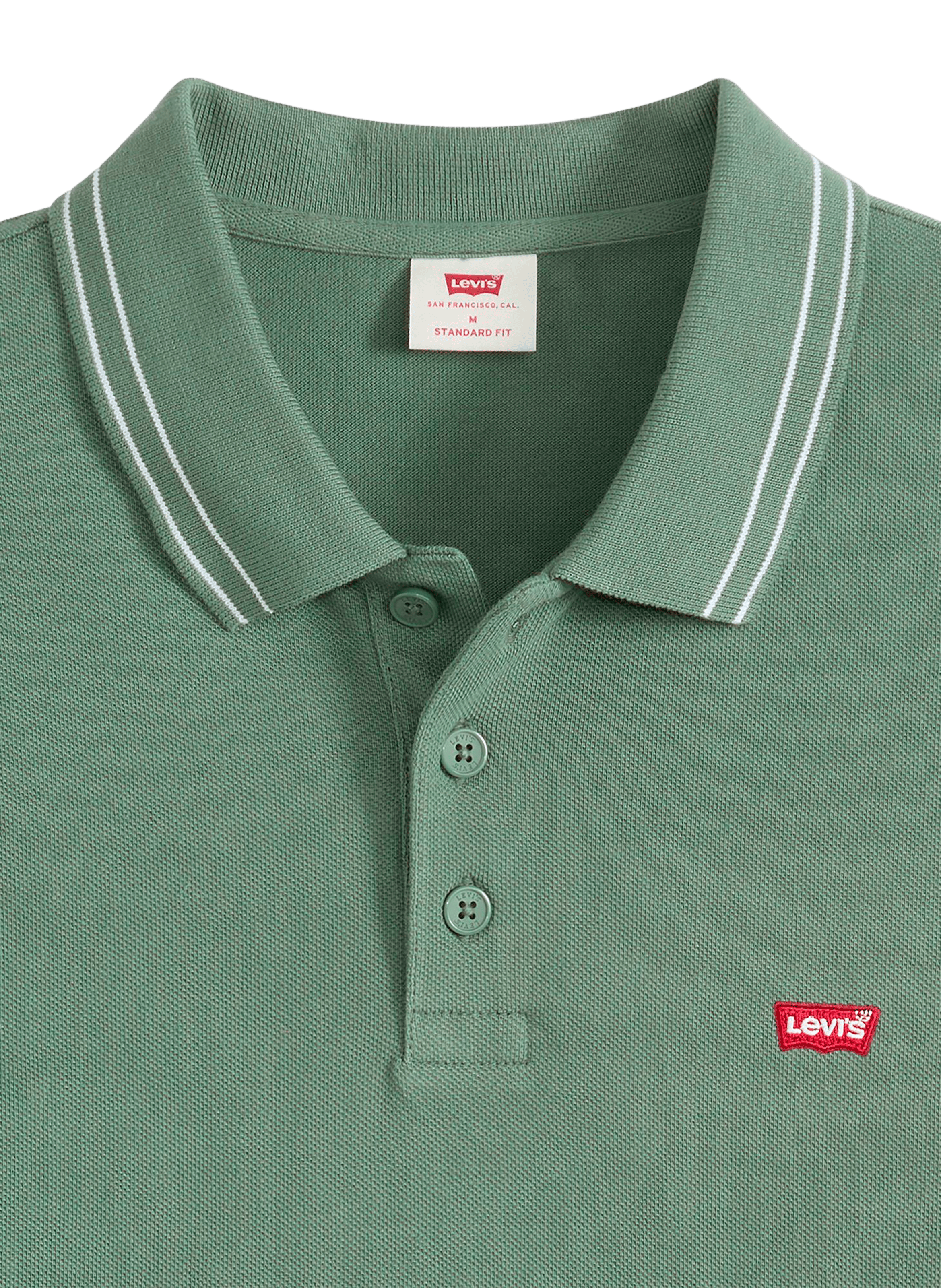 Solid color cotton piqué polo LEVI'S Green