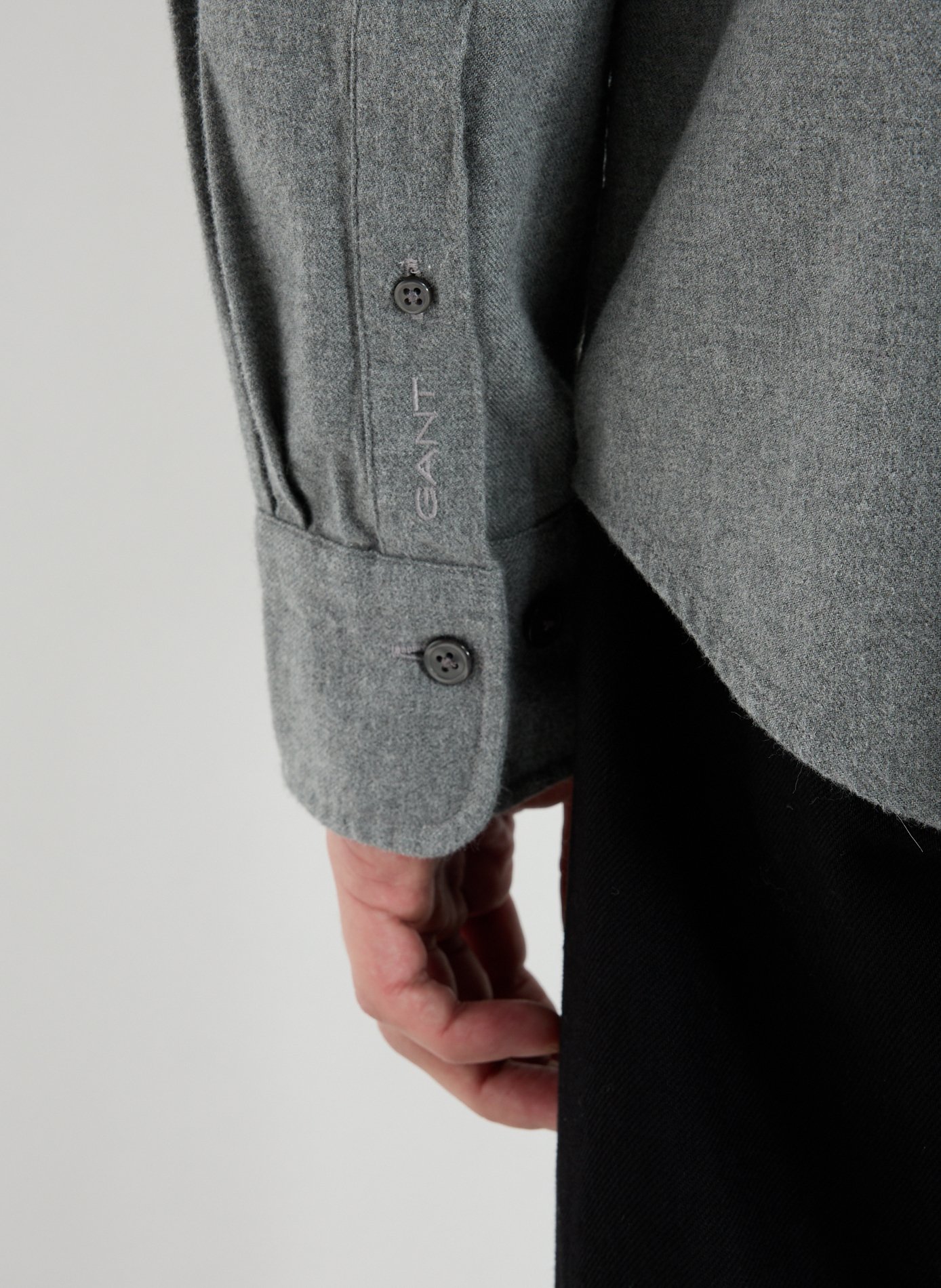 Chemise col classique manches contrastantes en coton GANT Grey