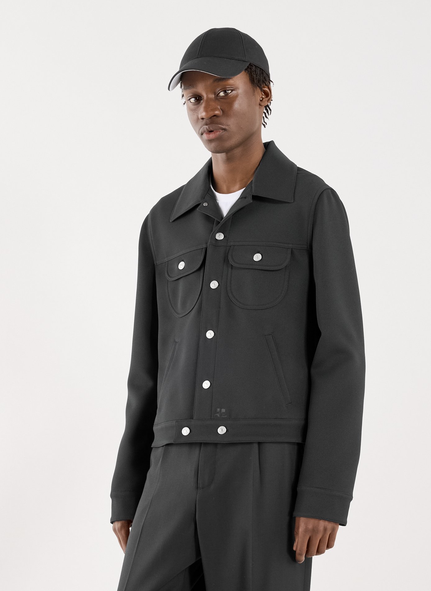Twill Trucker Jacket COURRÈGES Black