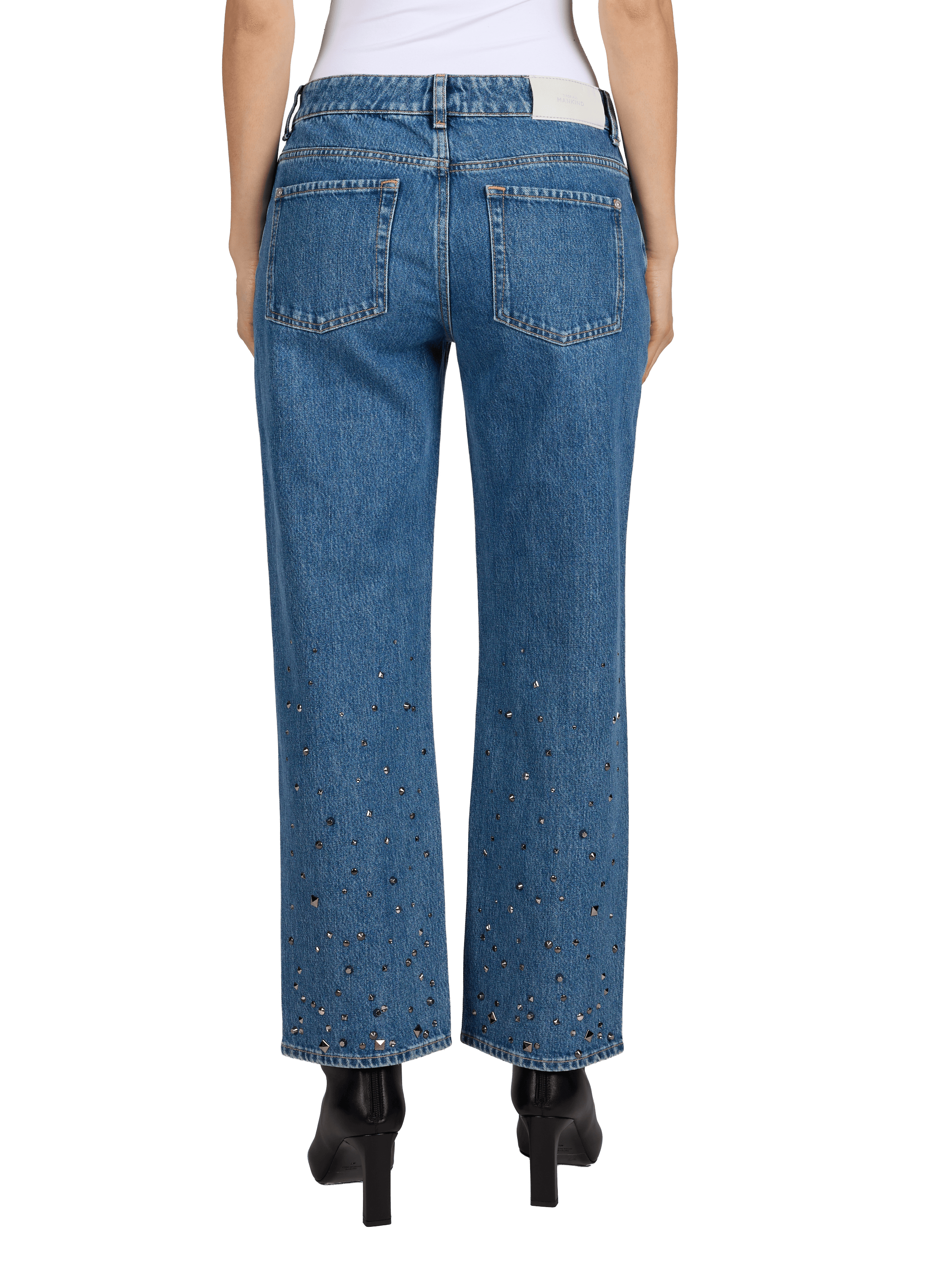 Jeans droit Calie en coton  7 FOR ALL MANKIND Bleu