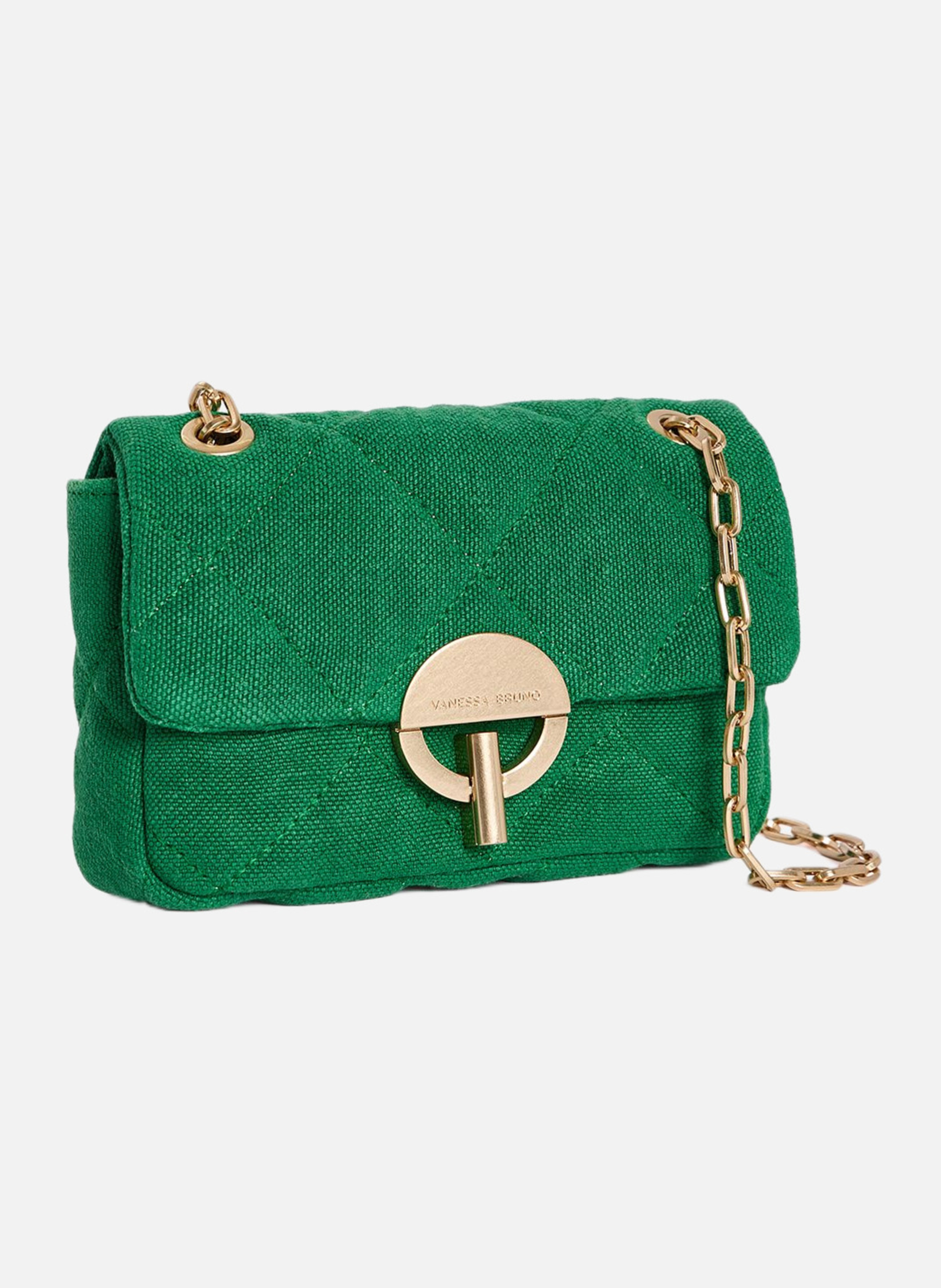 Petit sac moon en lin VANESSA BRUNO Vert