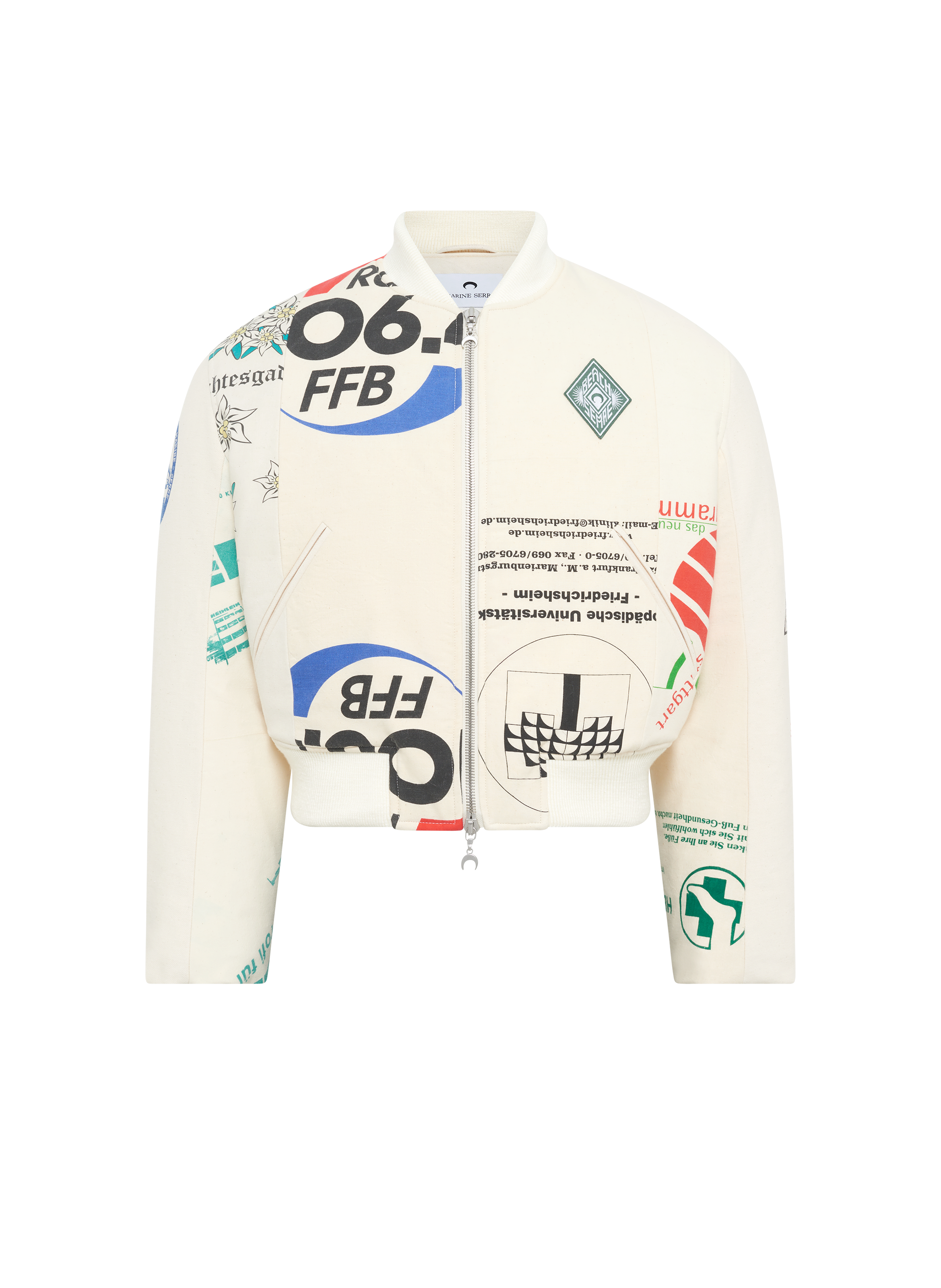 Veste bomber fabriqué en tote bags upcyclé unisexe MARINE SERRE Blanc