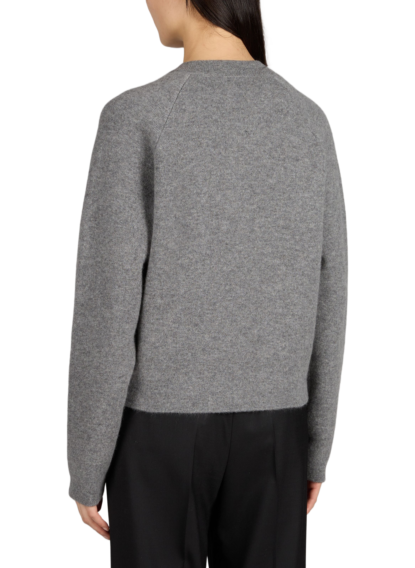 Cardigan court en cachemire et laine mélangées TOTEME Gris