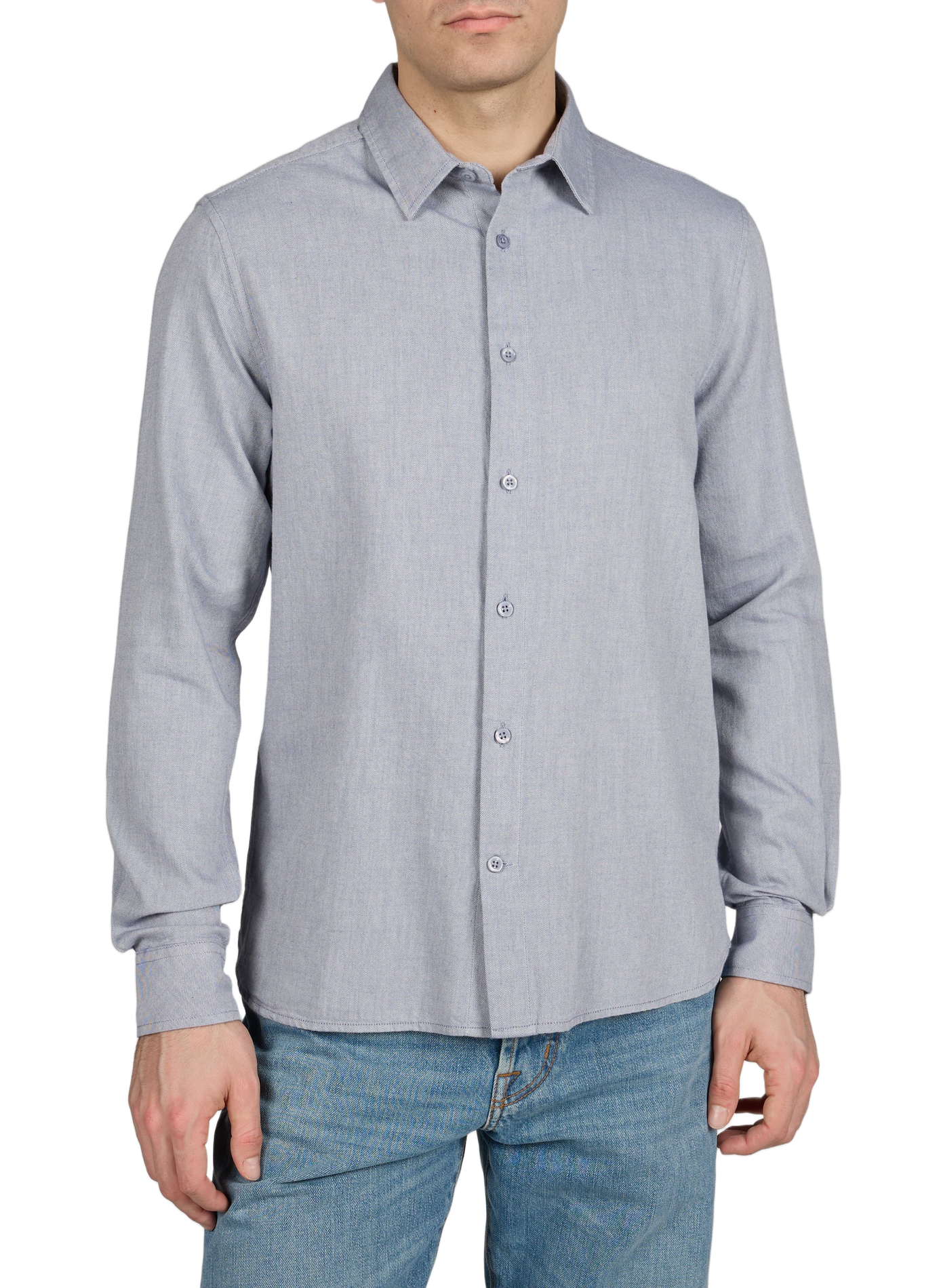 Chemise col classique en coton KNOWLEDGE COTTON Bleu
