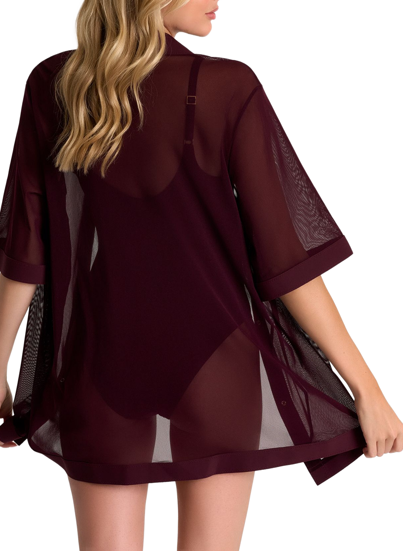 Buttoned swimsuit cover-up SHAN Red