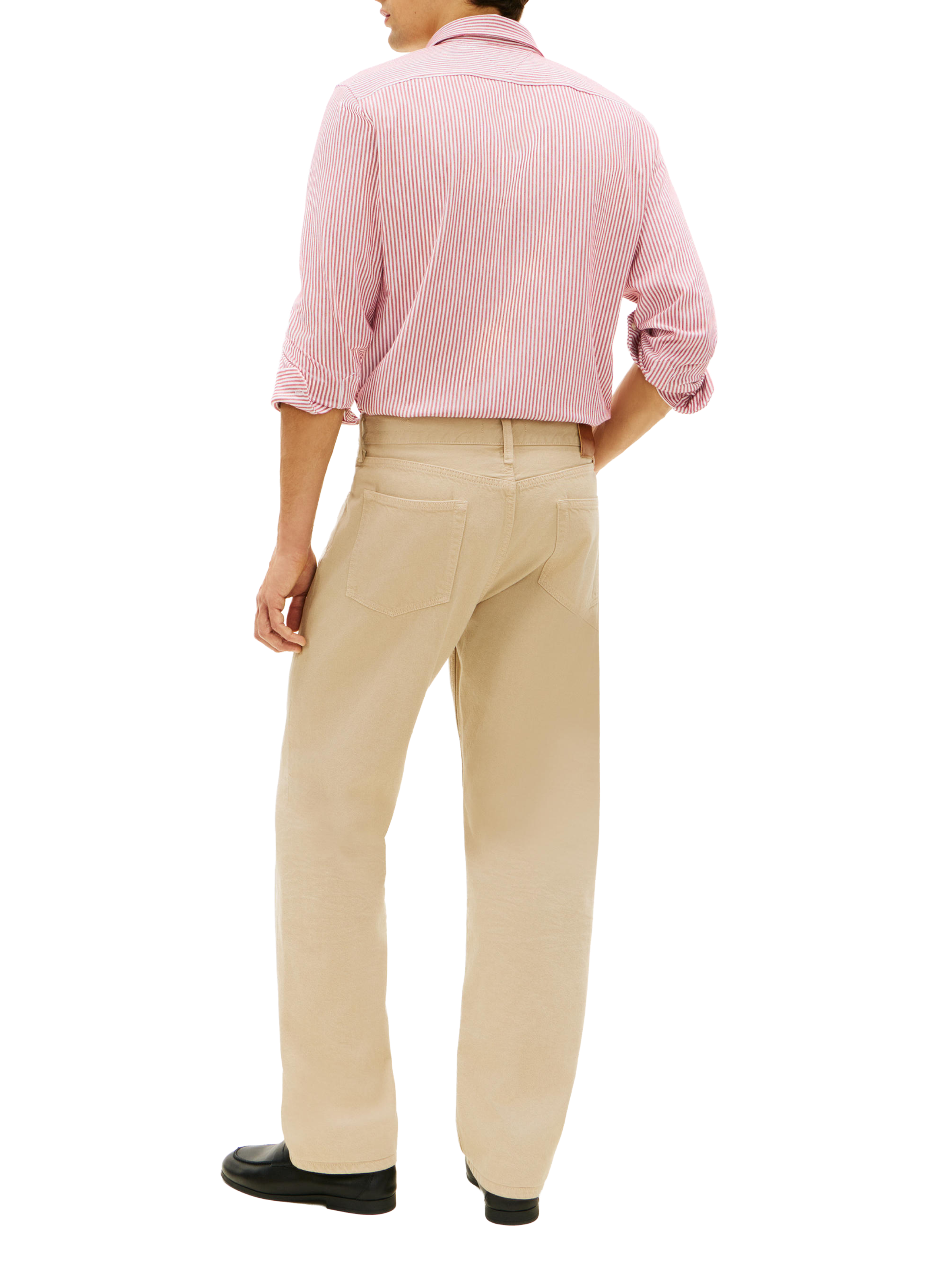 Pantalon droit en coton TOMMY HILFIGER Beige
