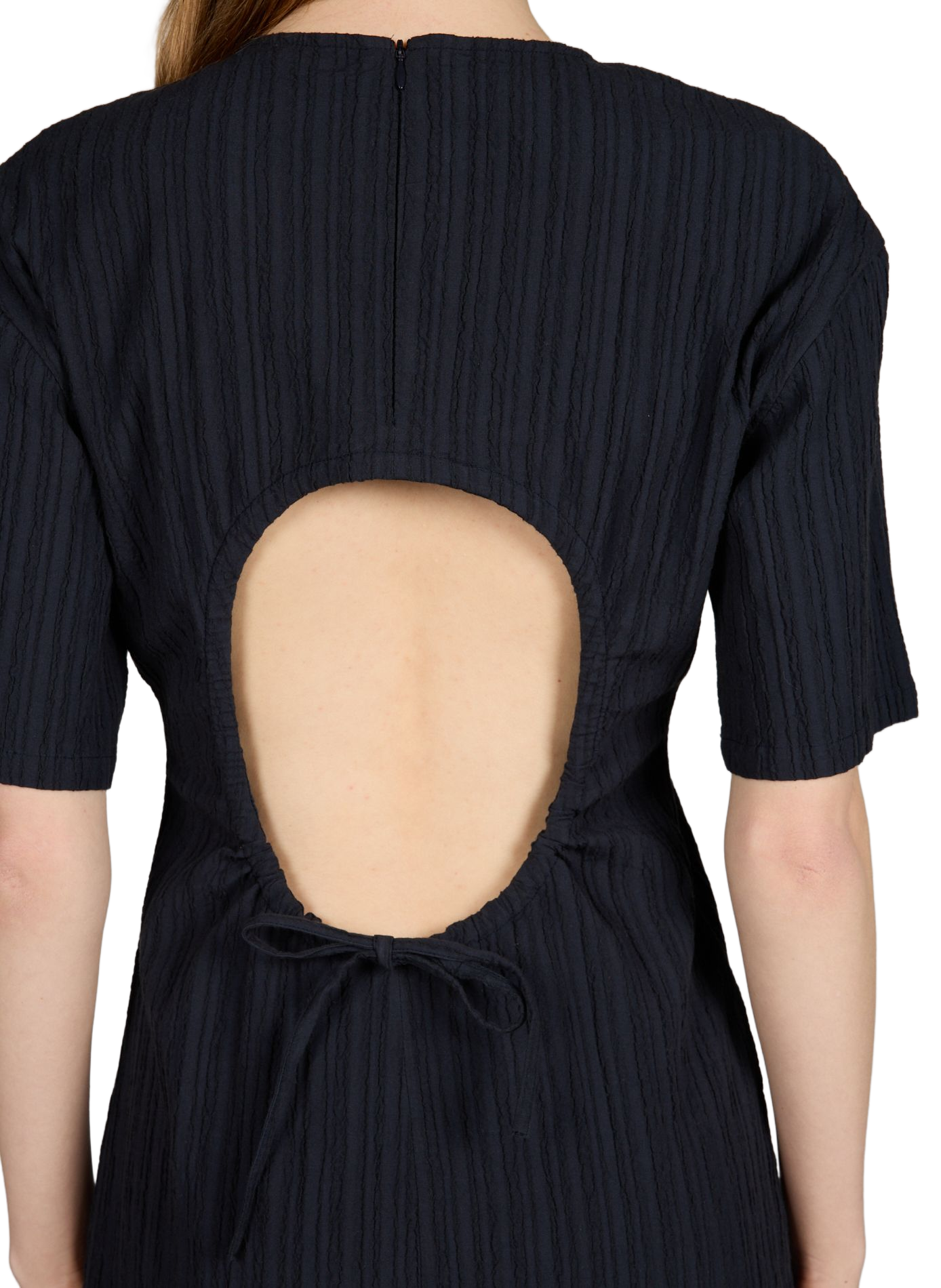 Robe longue à ouverture dos Kina en coton THINKING MU Bleu