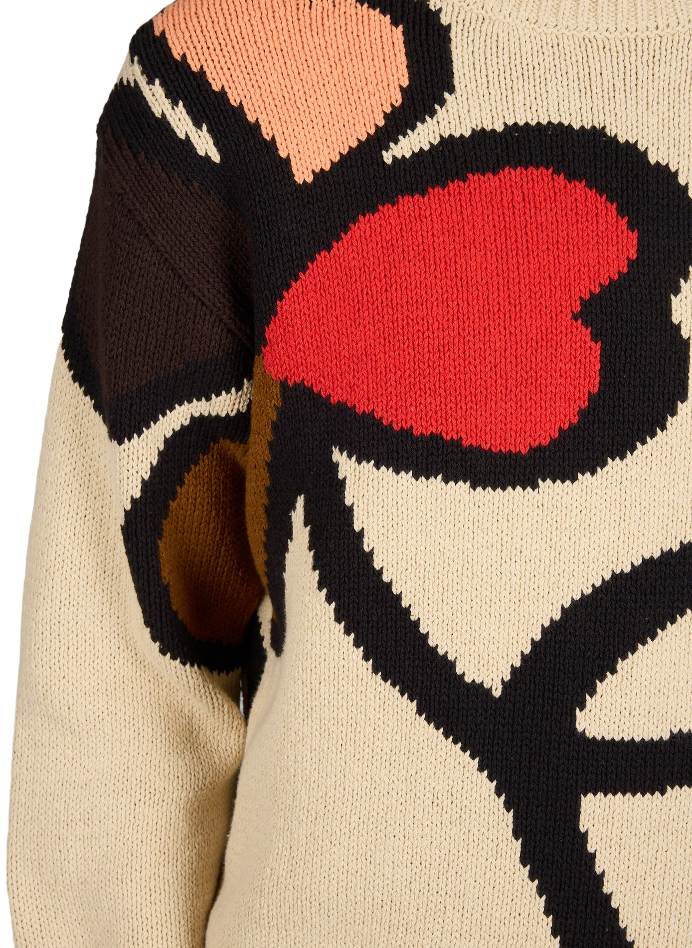 Pull ample col rond jacquard en coton bio NN.07 Beige