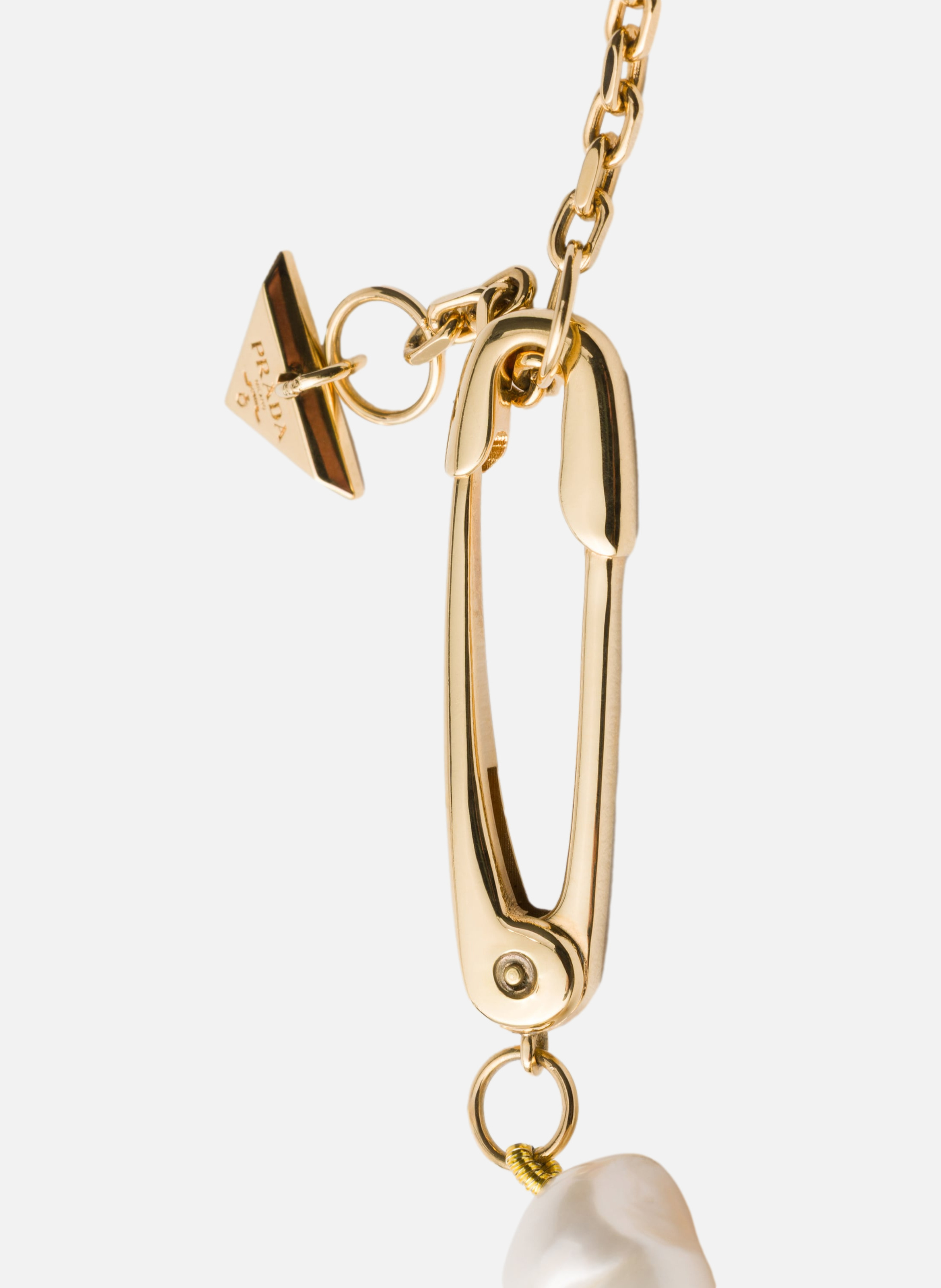 Collier en métal et perle fantaisie PRADA Argent