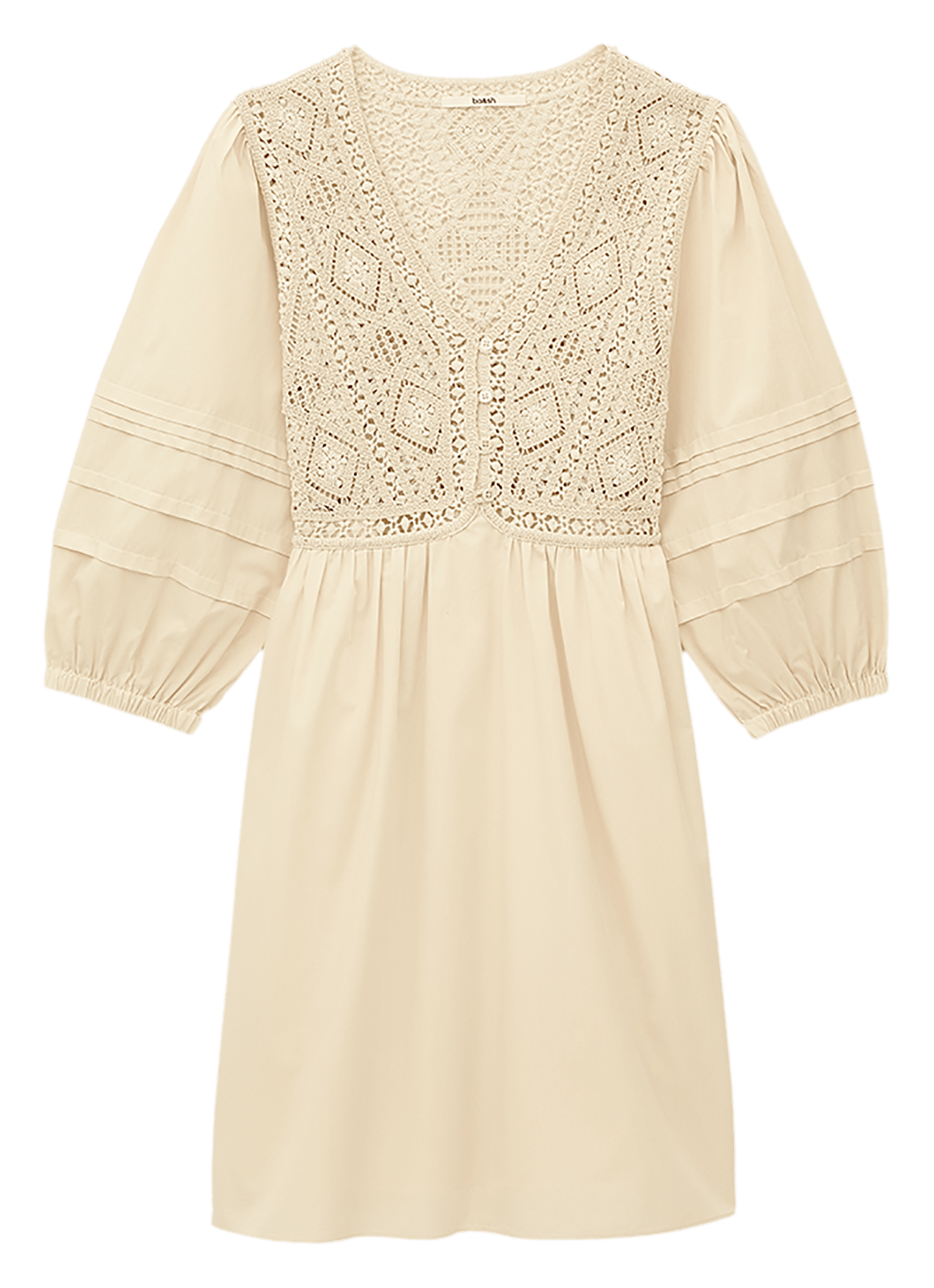 Robe courte col v en coton sonia BA&SH Beige