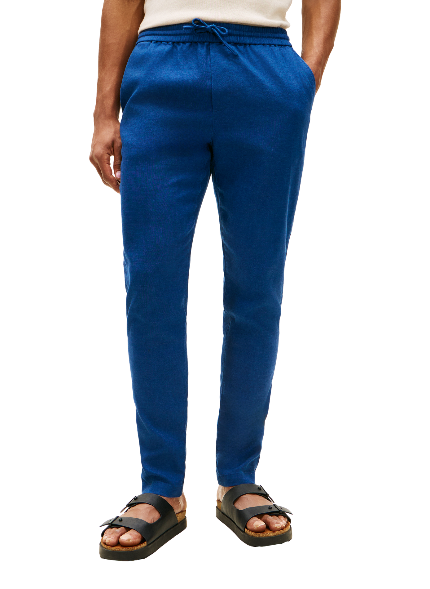 Tapered Linen Blend Harlem Chinos TOMMY HILFIGER Blue