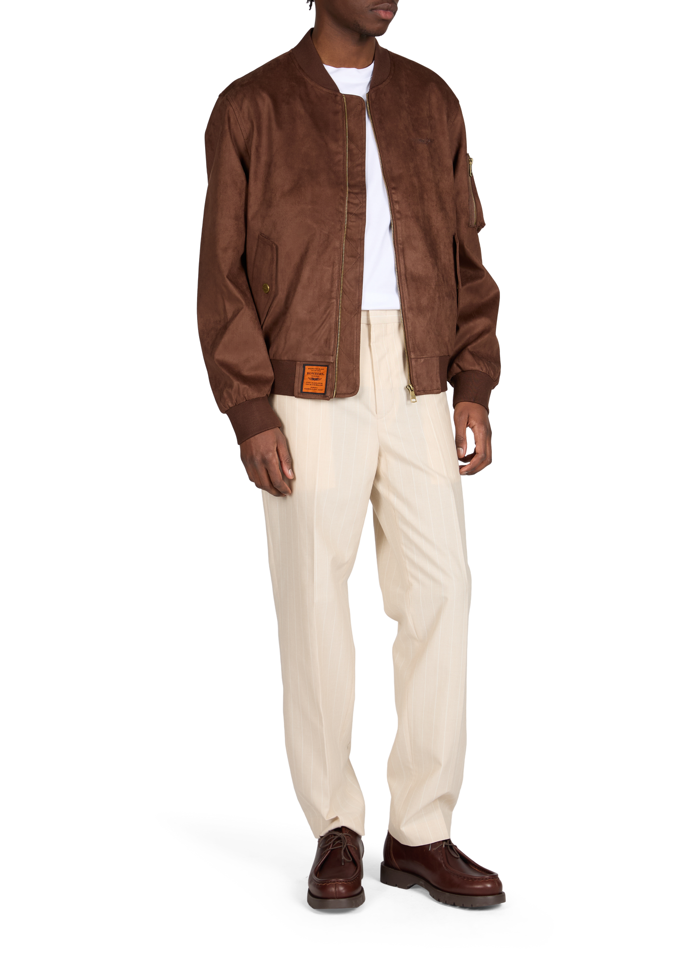 Oversized suede bomber BOMBERS ORIGINAL Brown