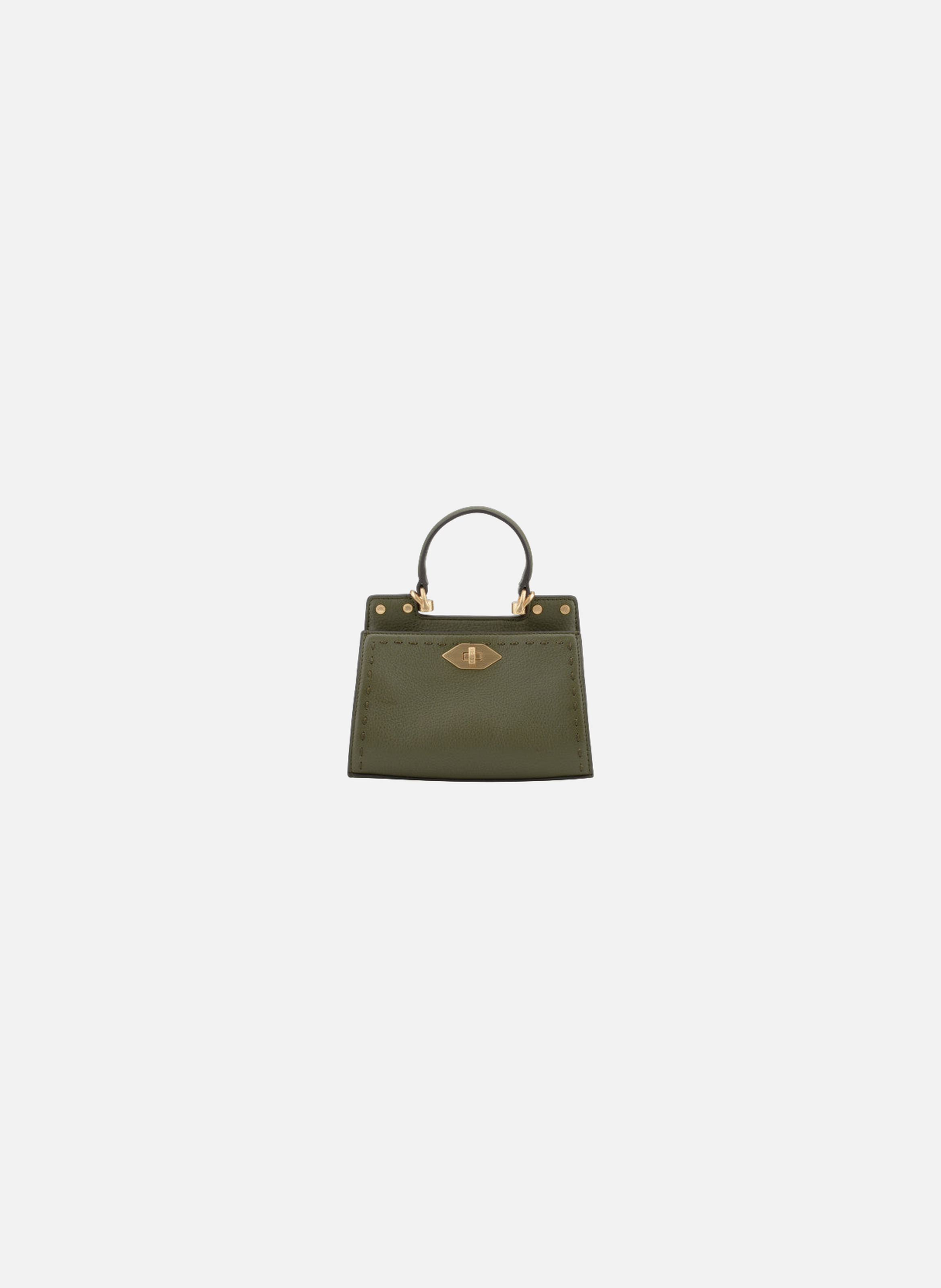 Trianon | sac à main micro en cuir de vachette POURCHET Kaki