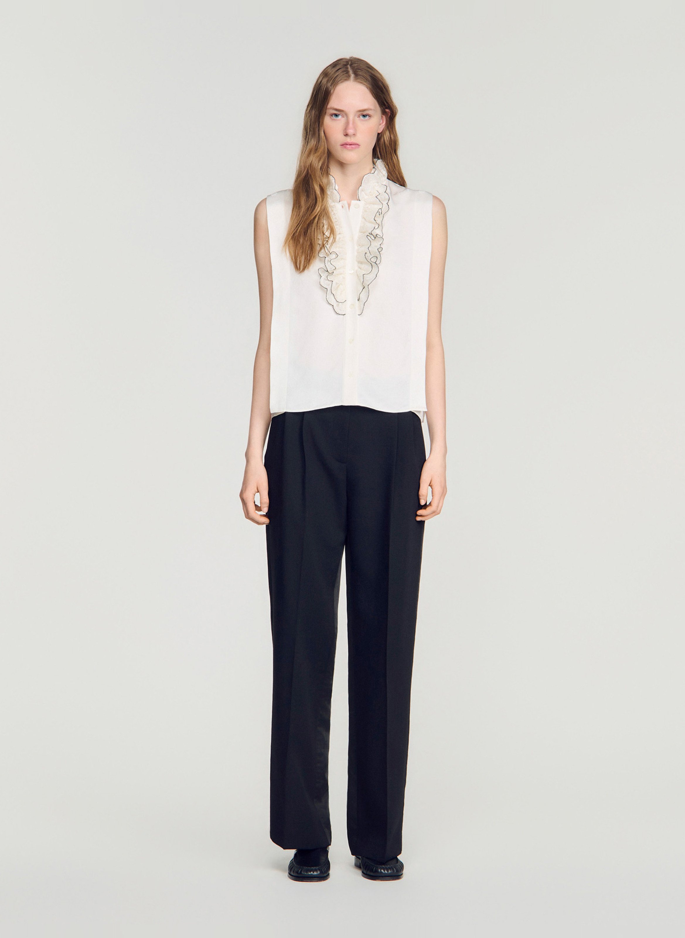 Top sans manches SANDRO Beige