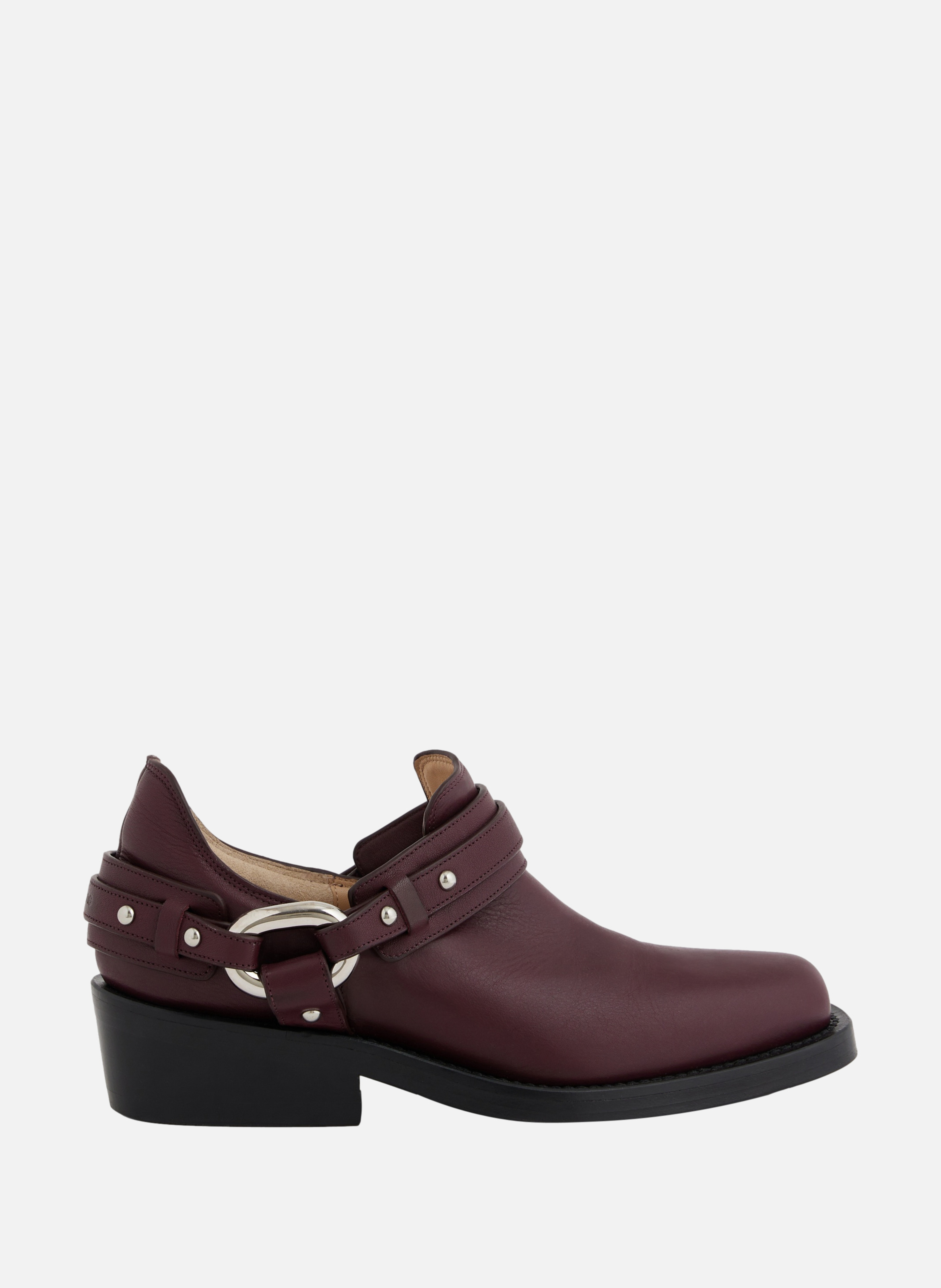 Bottines biker en cuir RABANNE Rouge