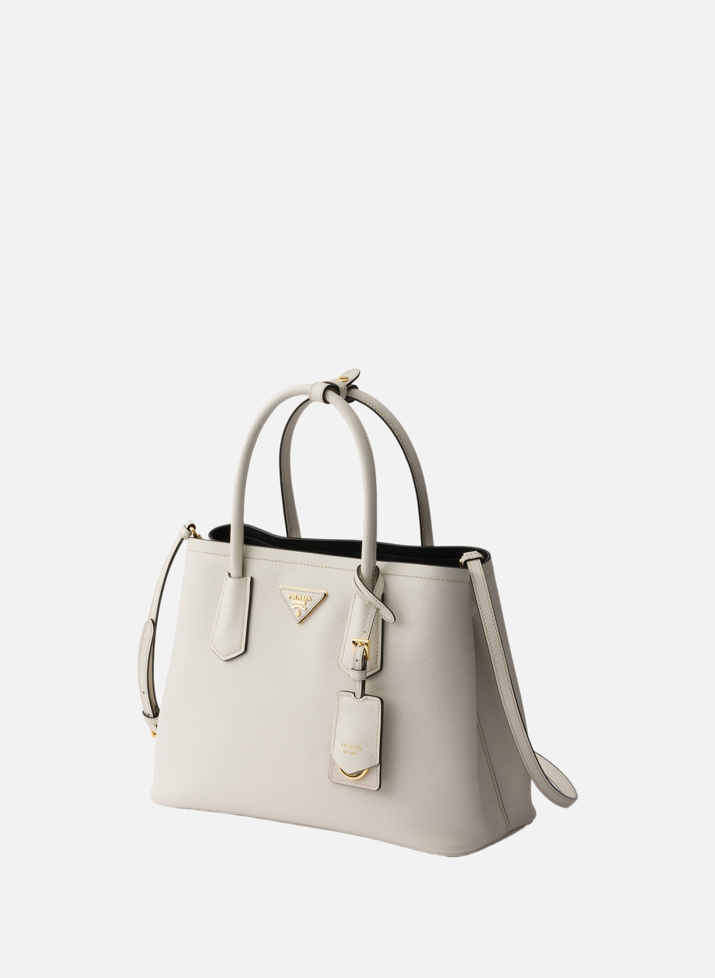 Sac prada double en cuir saffiano PRADA Beige