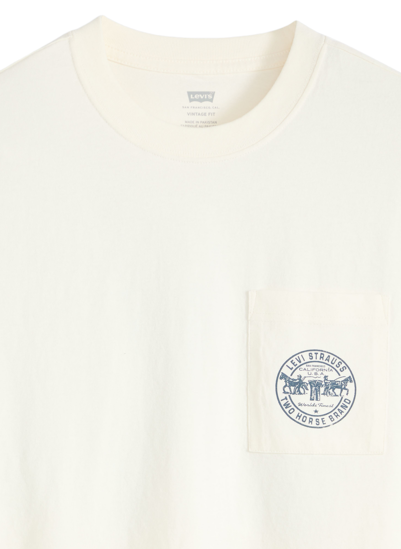 Straight fit round neck printed cotton T-shirt LEVI'S Beige