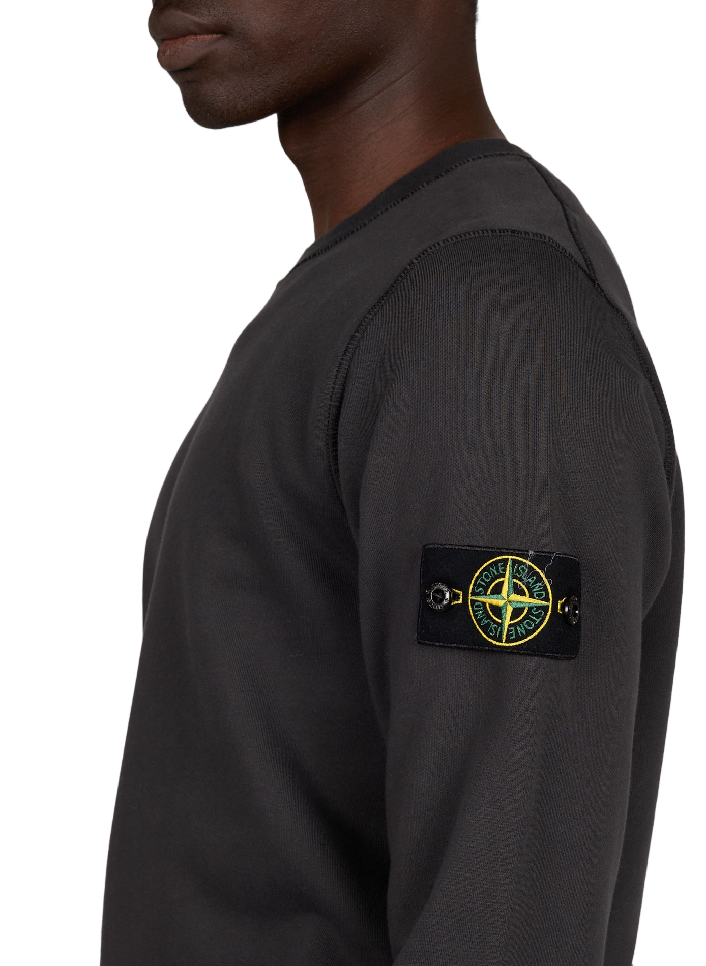 Straight round neck plain sweatshirt STONE ISLAND Grey