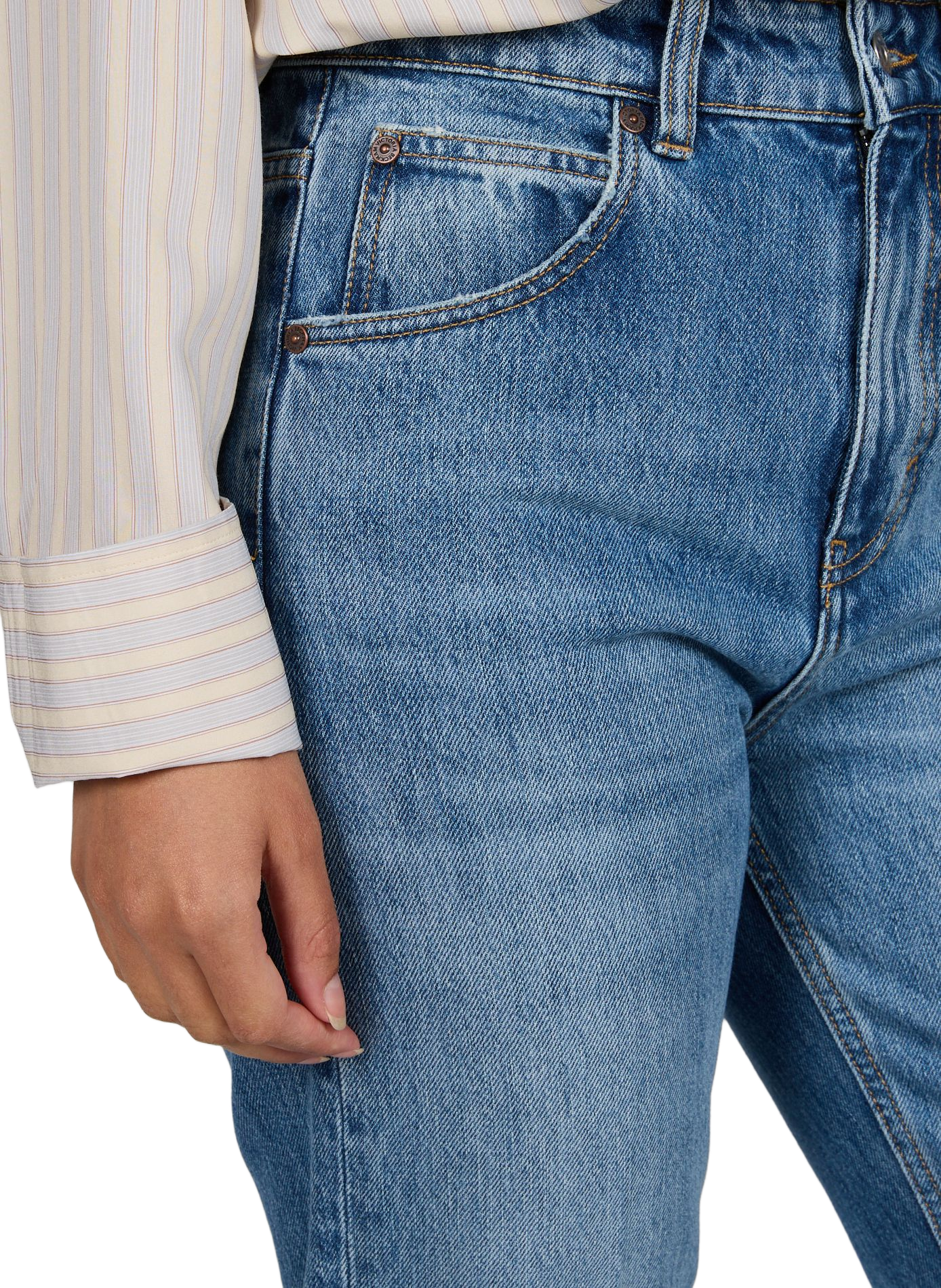 Weite Baumwolljeans VICTORIA BECKHAM Blau