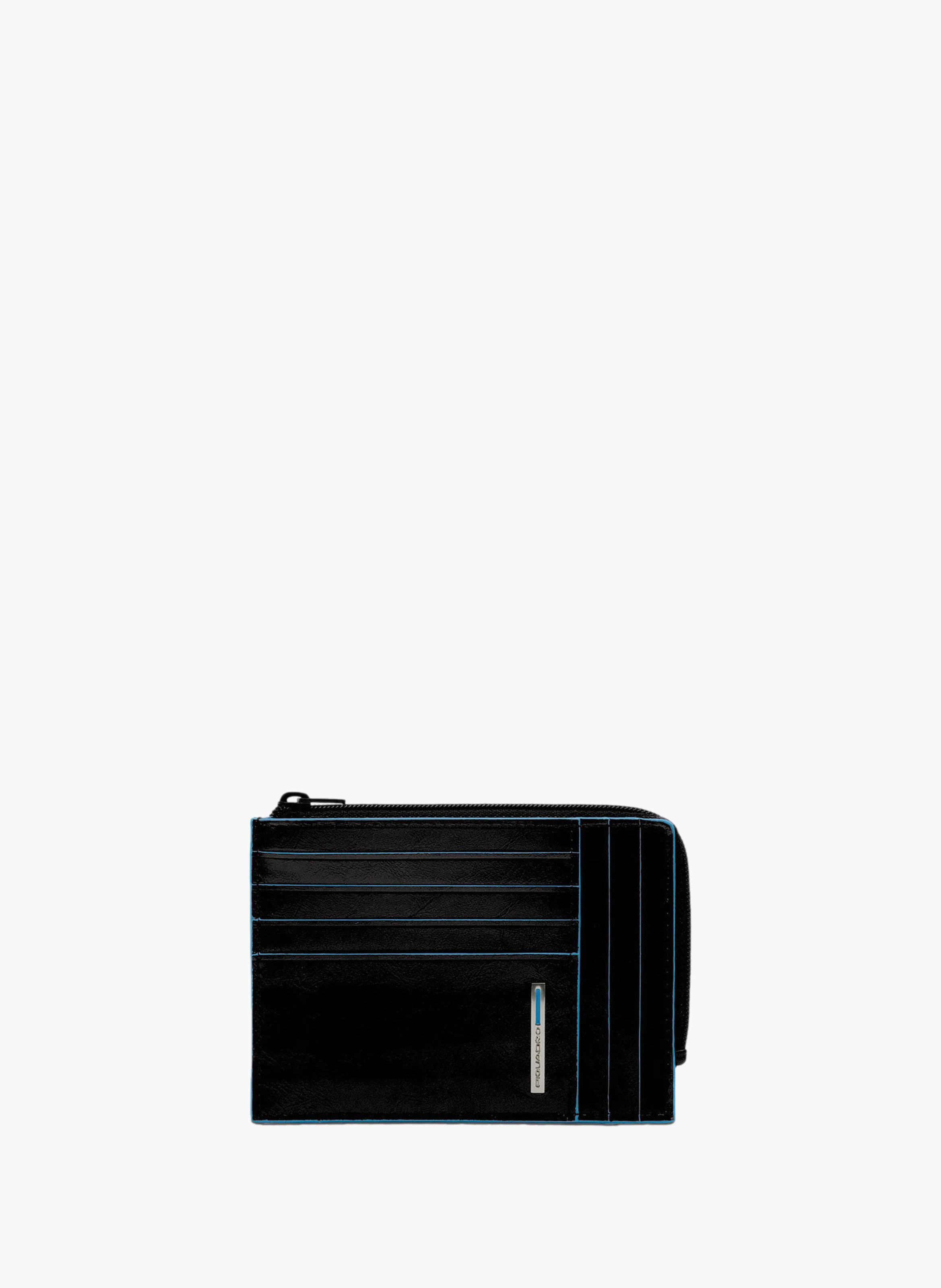 Portefeuille porte-cartes de crédit homme zippé PIQUADRO Noir