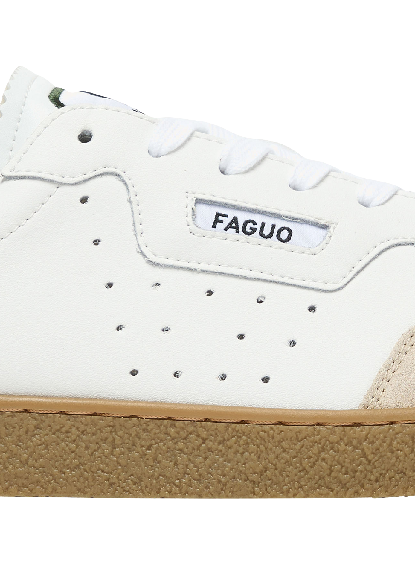 Mixed leather low-top sneakers FAGUO White