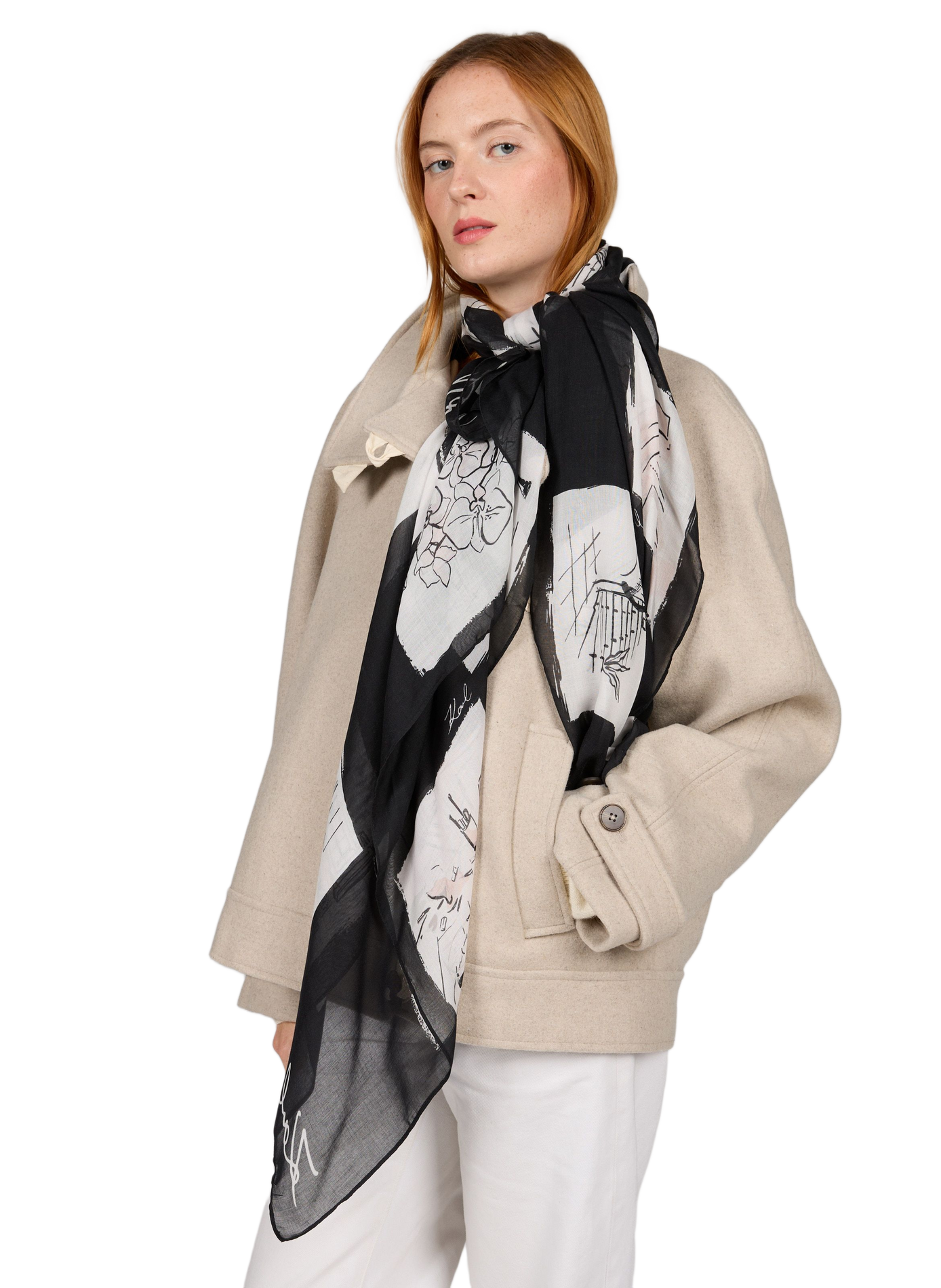 Foulard K/Ballet stampato in seta KARL LAGERFELD Multicolore