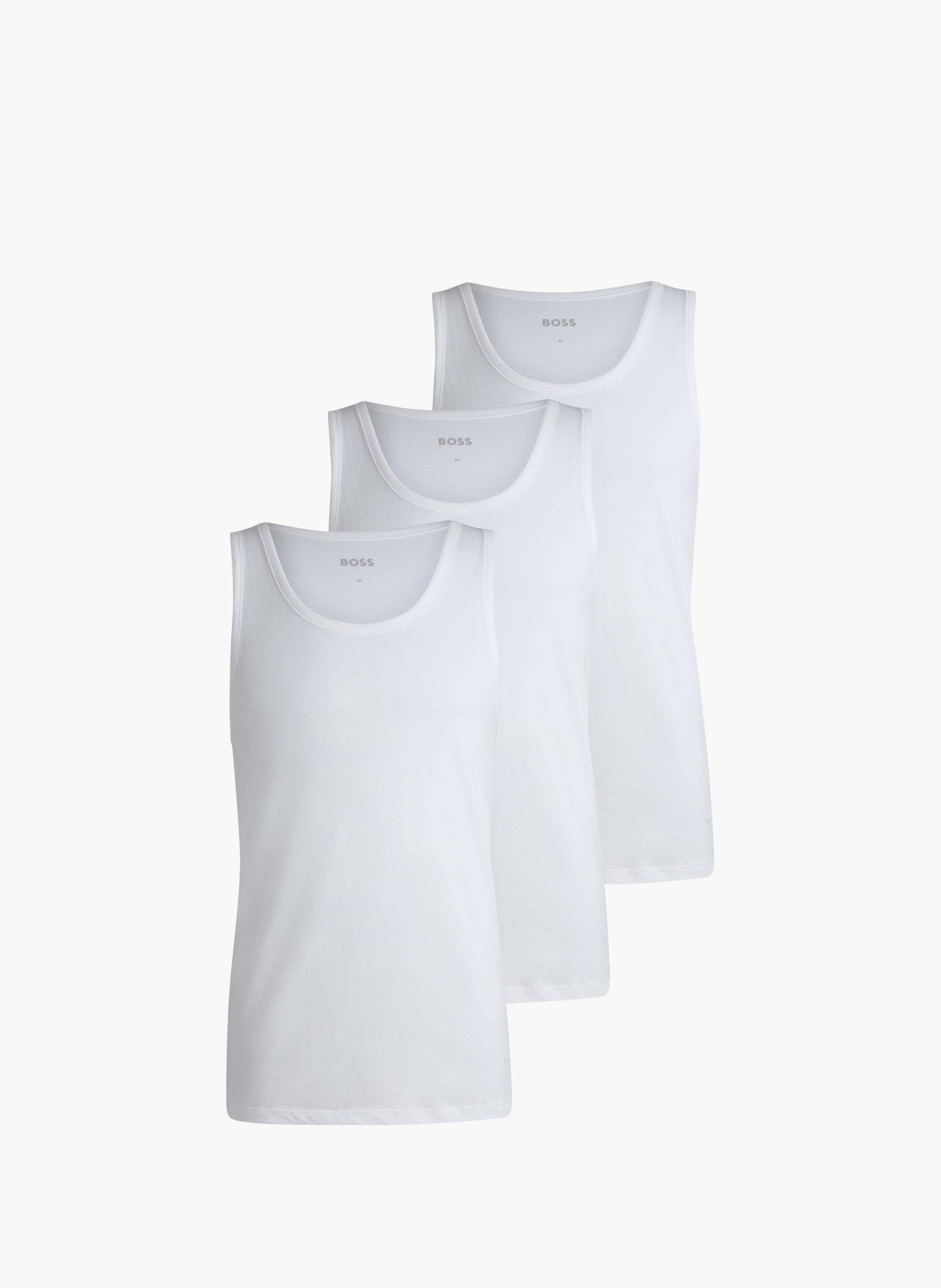 Débardeur col rond en coton BOSS Blanc